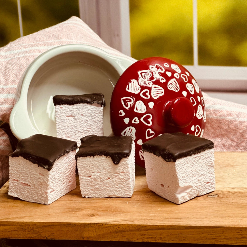 Raspberry and Dark Chocolate Marshmallows