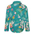 Women's Irregular Hem Button-Up Shirt - Tropical Dragonflies