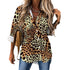 Women's Irregular Hem Button-Up Shirt - Leopard Print