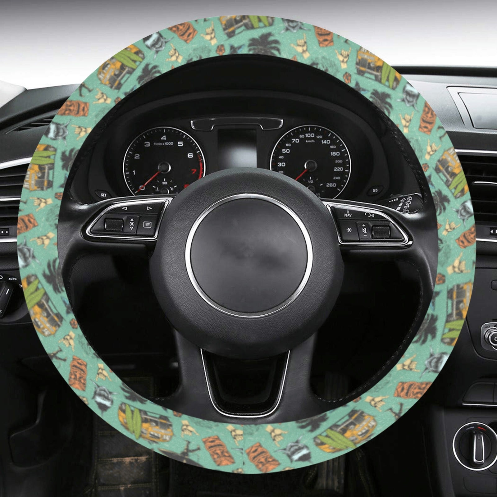 Steering Wheel Cover with Anti-Slip Insert - Surf Culture