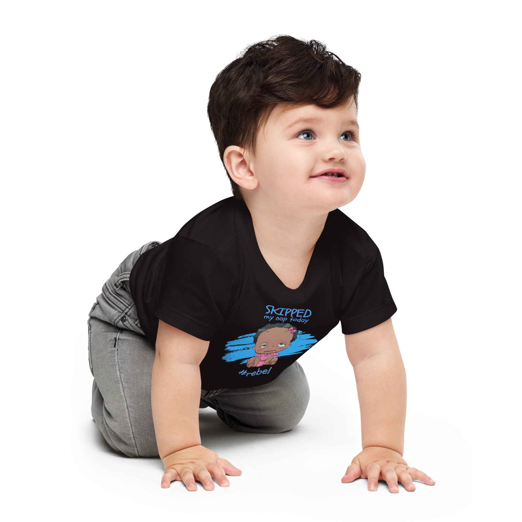 Baby Jersey Short Sleeve Tee - #Rebel (Black)