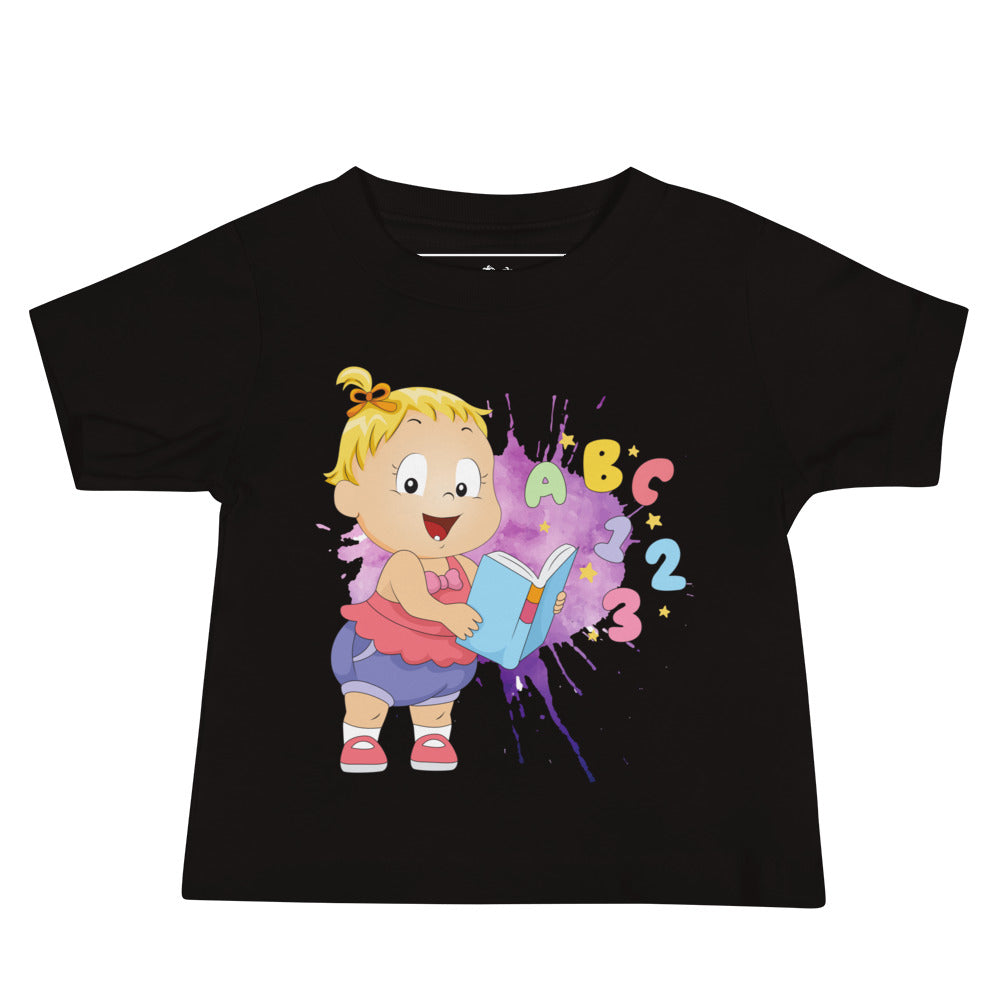 Camiseta de manga corta para bebé - ABC123 (Negro)