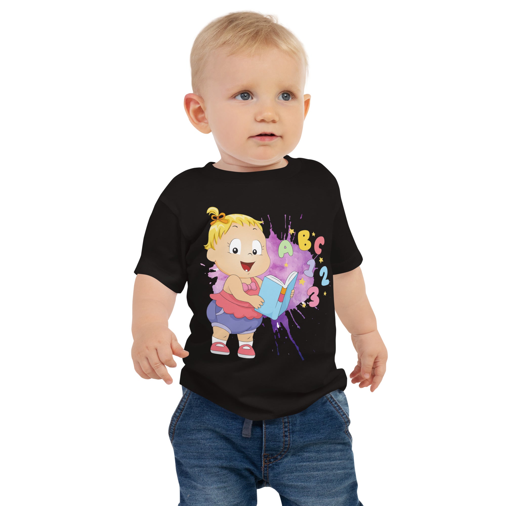 Baby Jersey Short Sleeve Tee - ABC123 (Black)