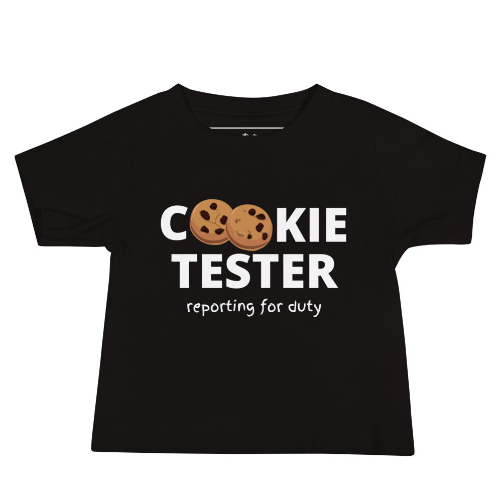 T-shirt à manches courtes en jersey pour bébé - Cookie Tester (Noir)