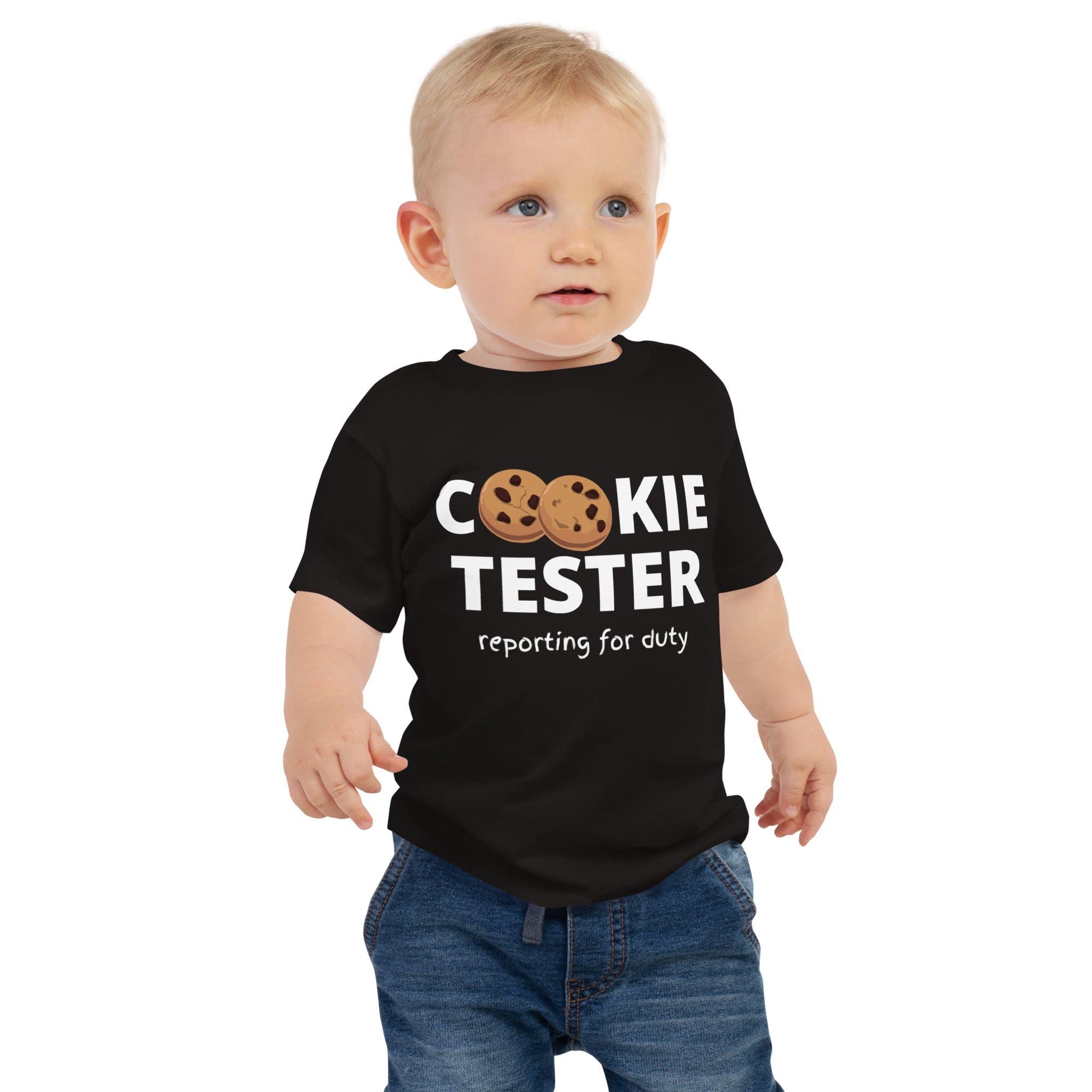 Baby Jersey Short Sleeve Tee - Cookie Tester (Black)