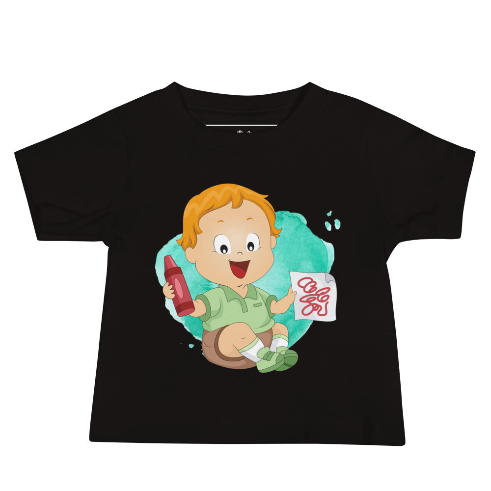 Baby Jersey Short Sleeve Tee - Crayon (Black)