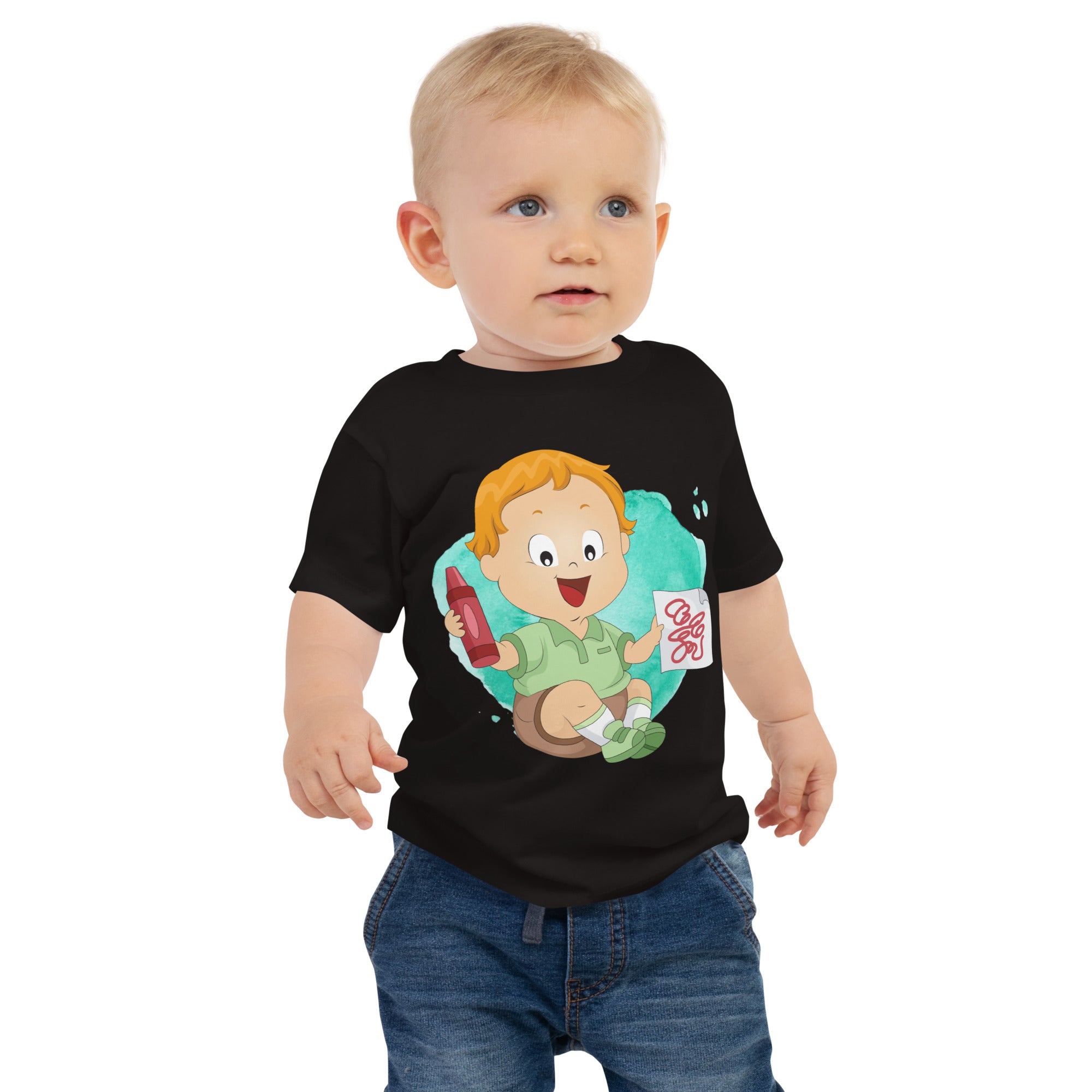 Baby Jersey Short Sleeve Tee - Crayon (Black)