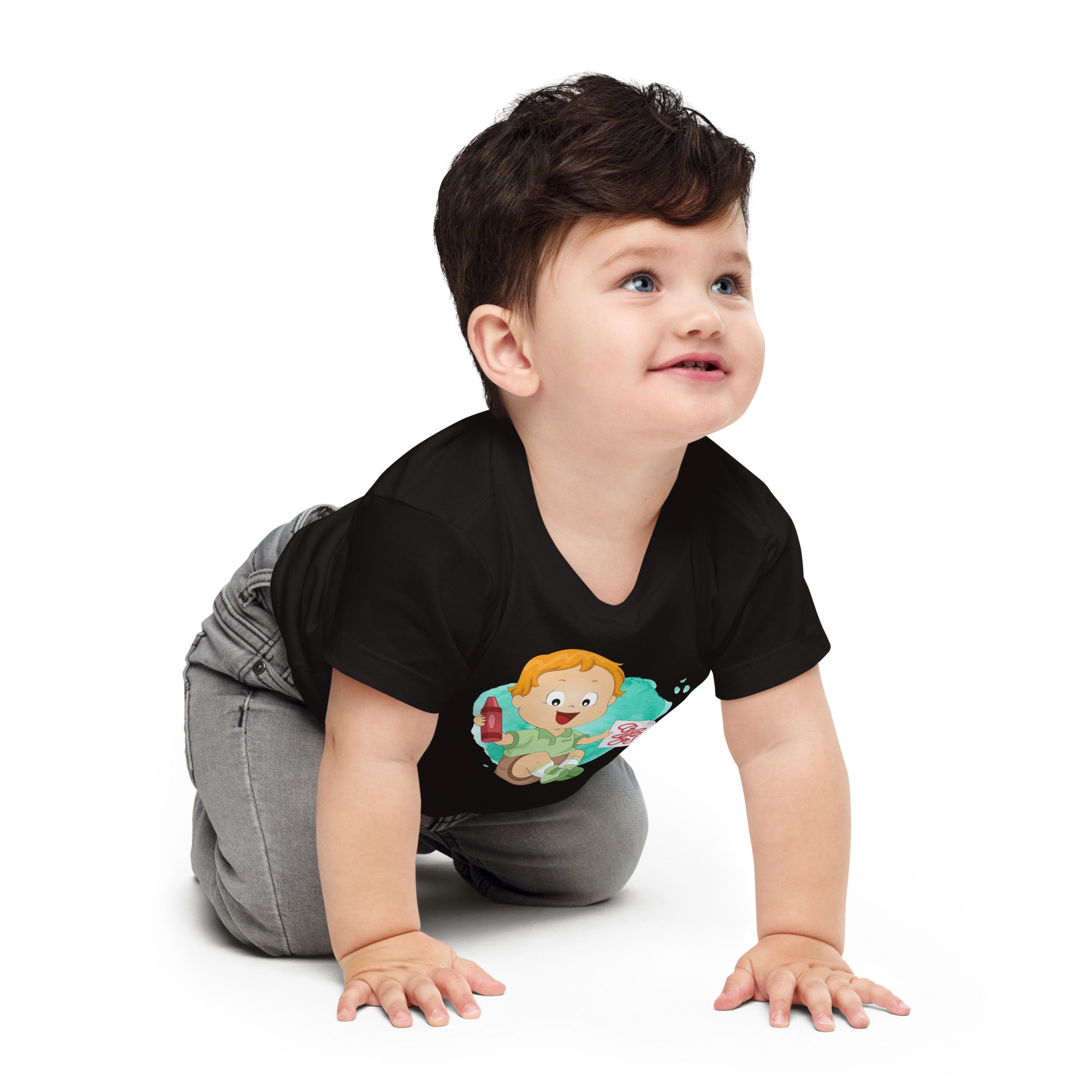 Baby Jersey Short Sleeve Tee - Crayon (Black)