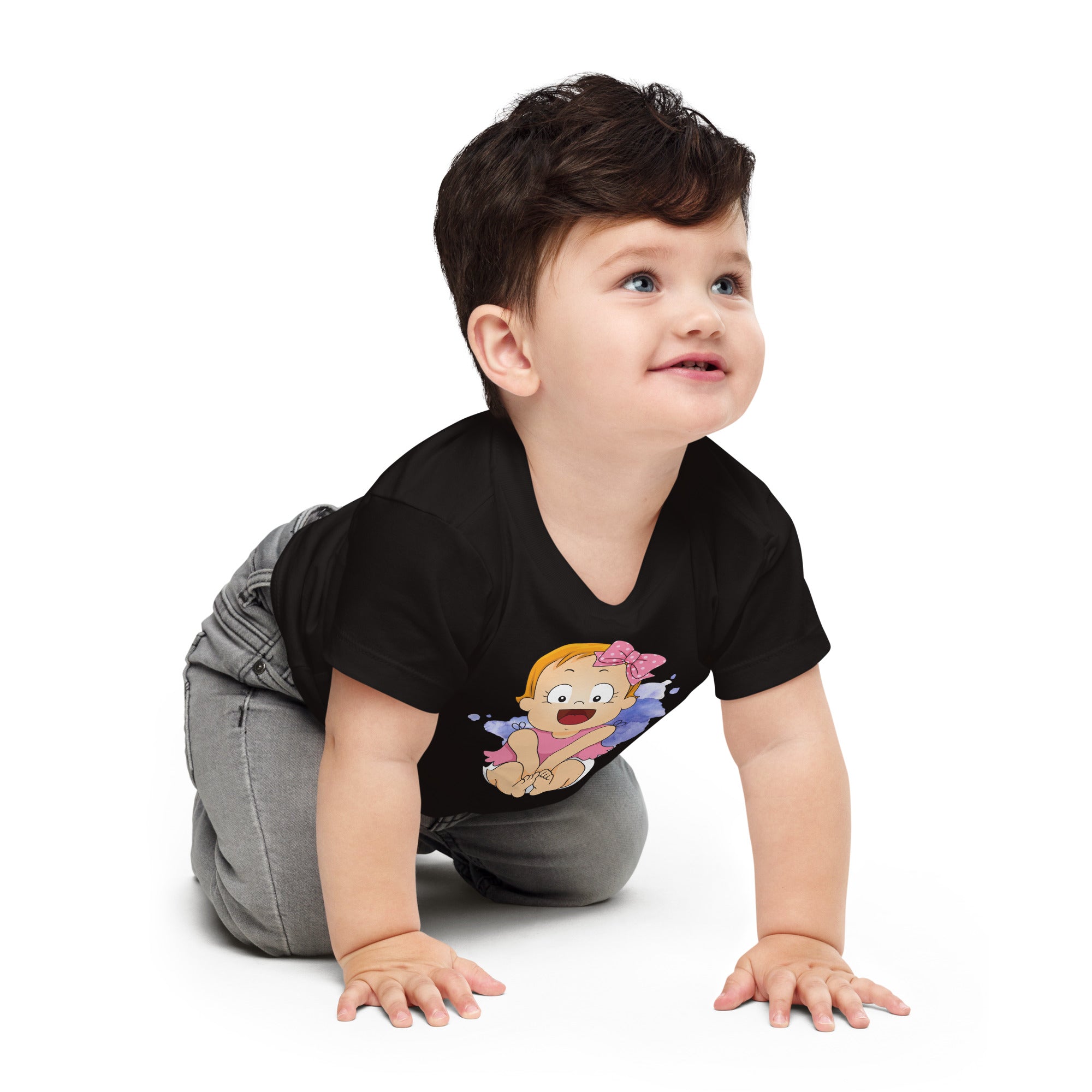 Baby Jersey Short Sleeve Tee - Cutie (Black)