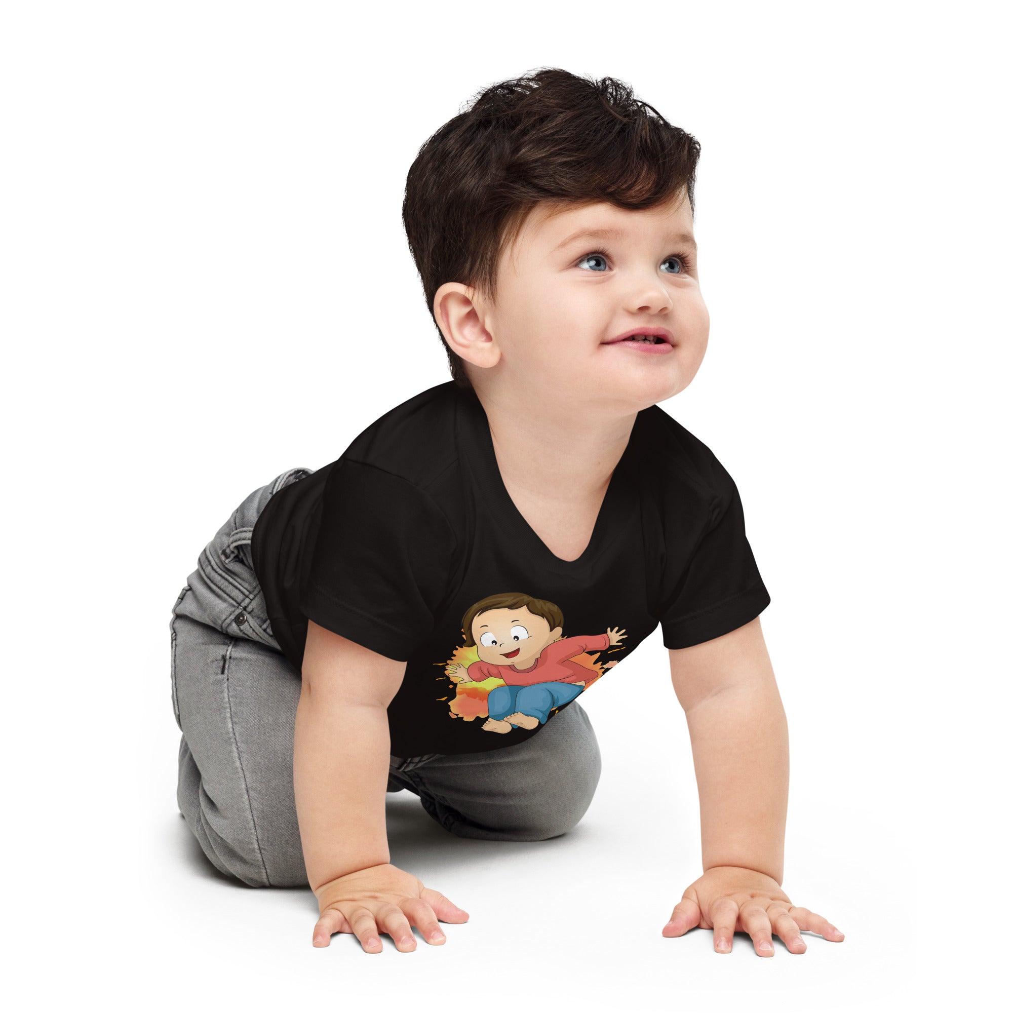 Baby Jersey Short Sleeve Tee - Jump (Black)