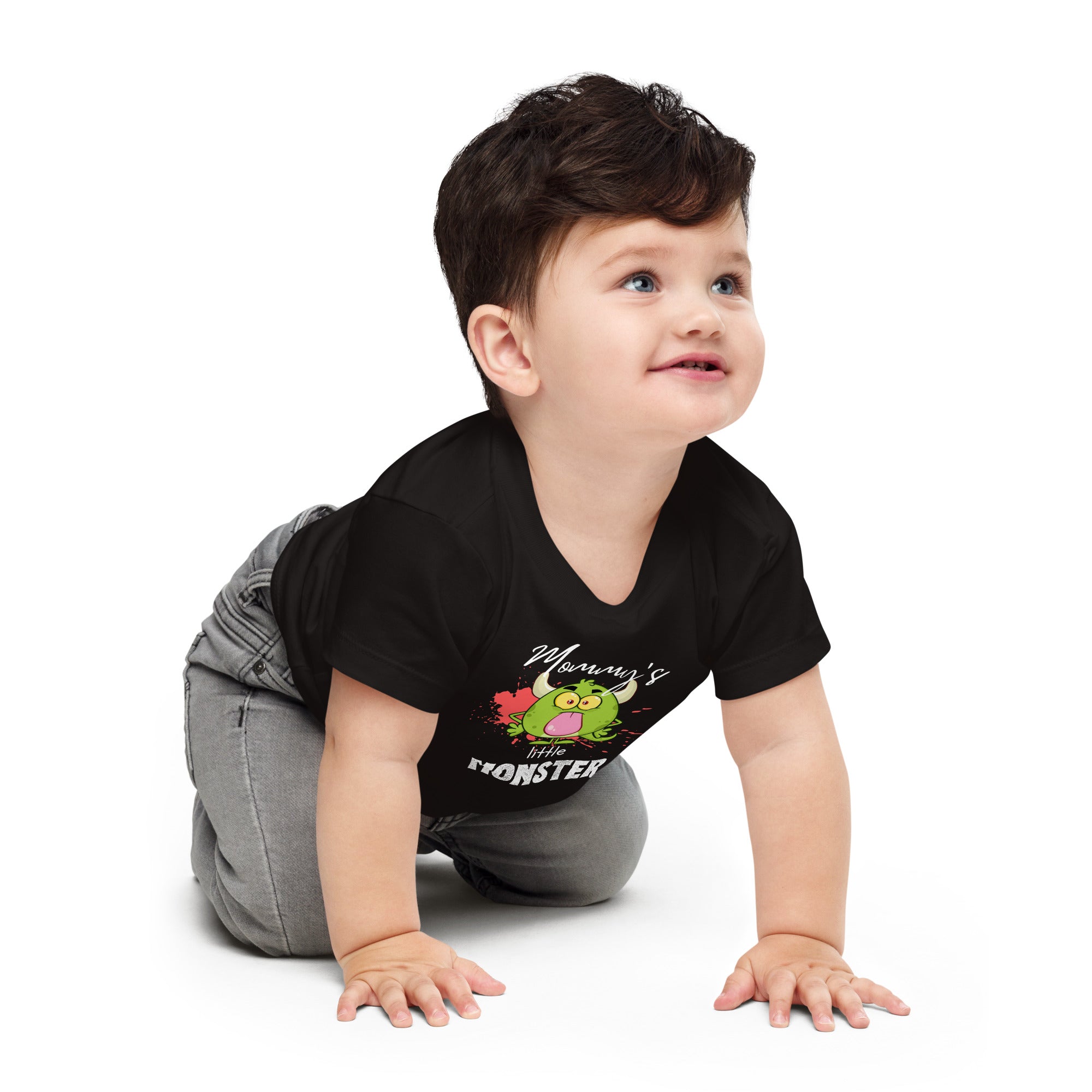 Baby Jersey Short Sleeve Tee - Little Monster (Black)