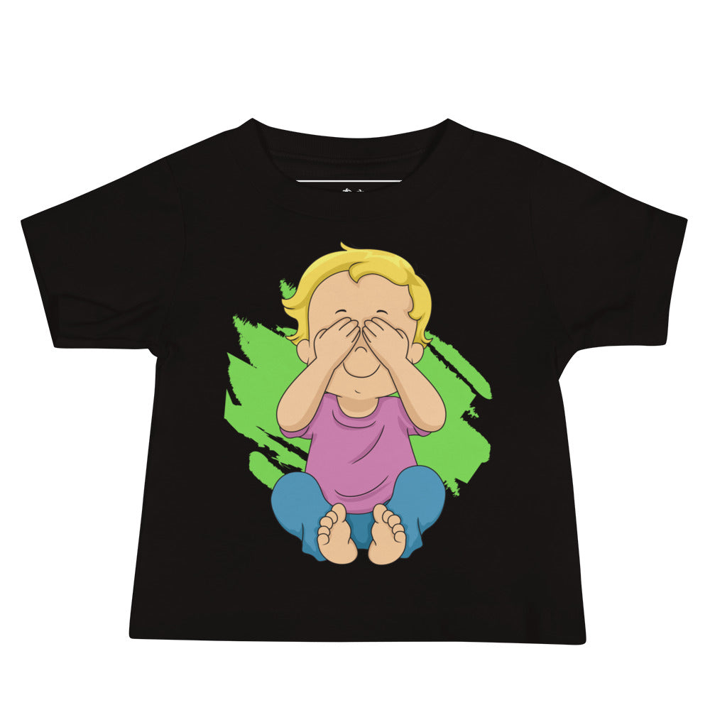 T-shirt à manches courtes en jersey pour bébé - Peekaboo (Noir)