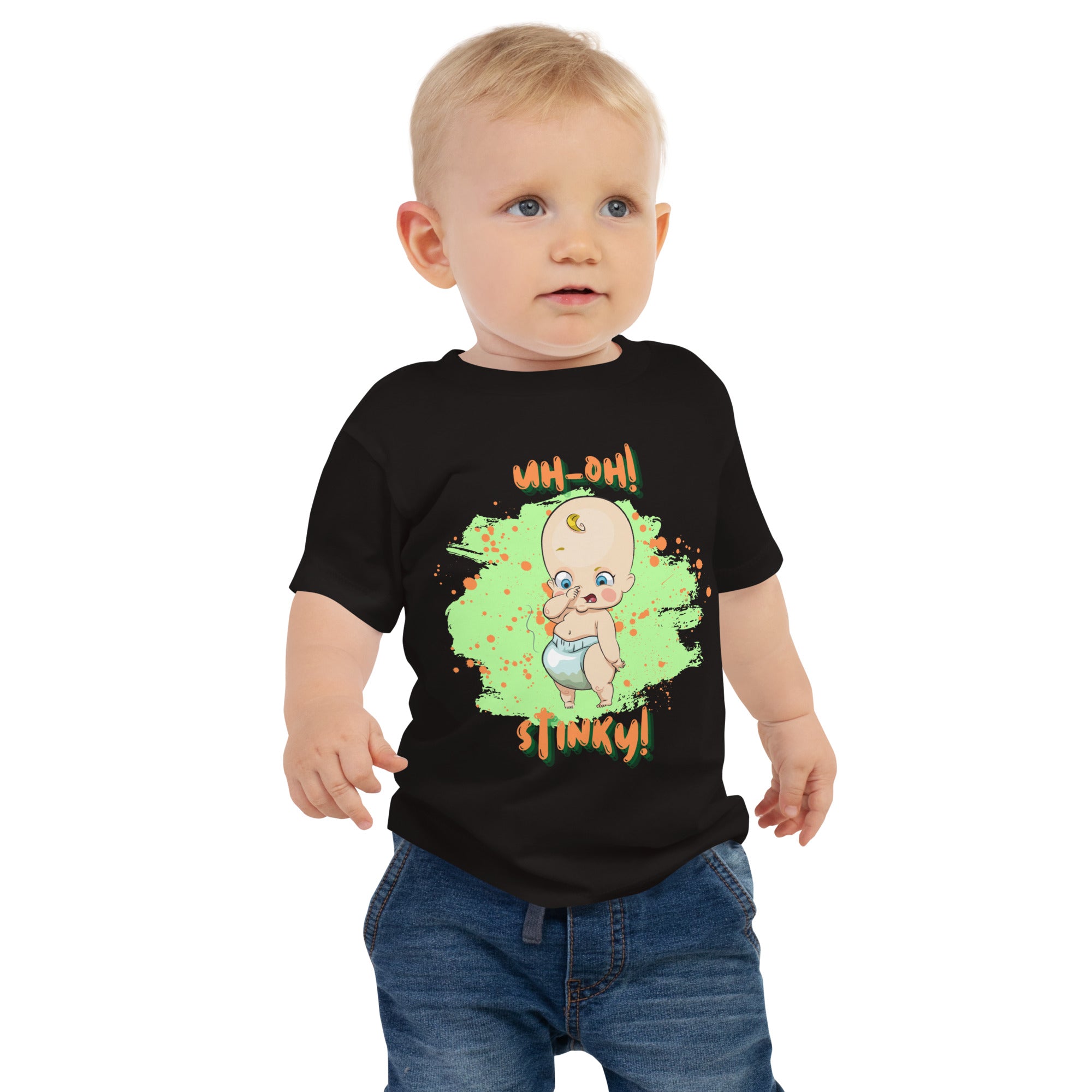 Baby Jersey Short Sleeve Tee - Stinky (Black)