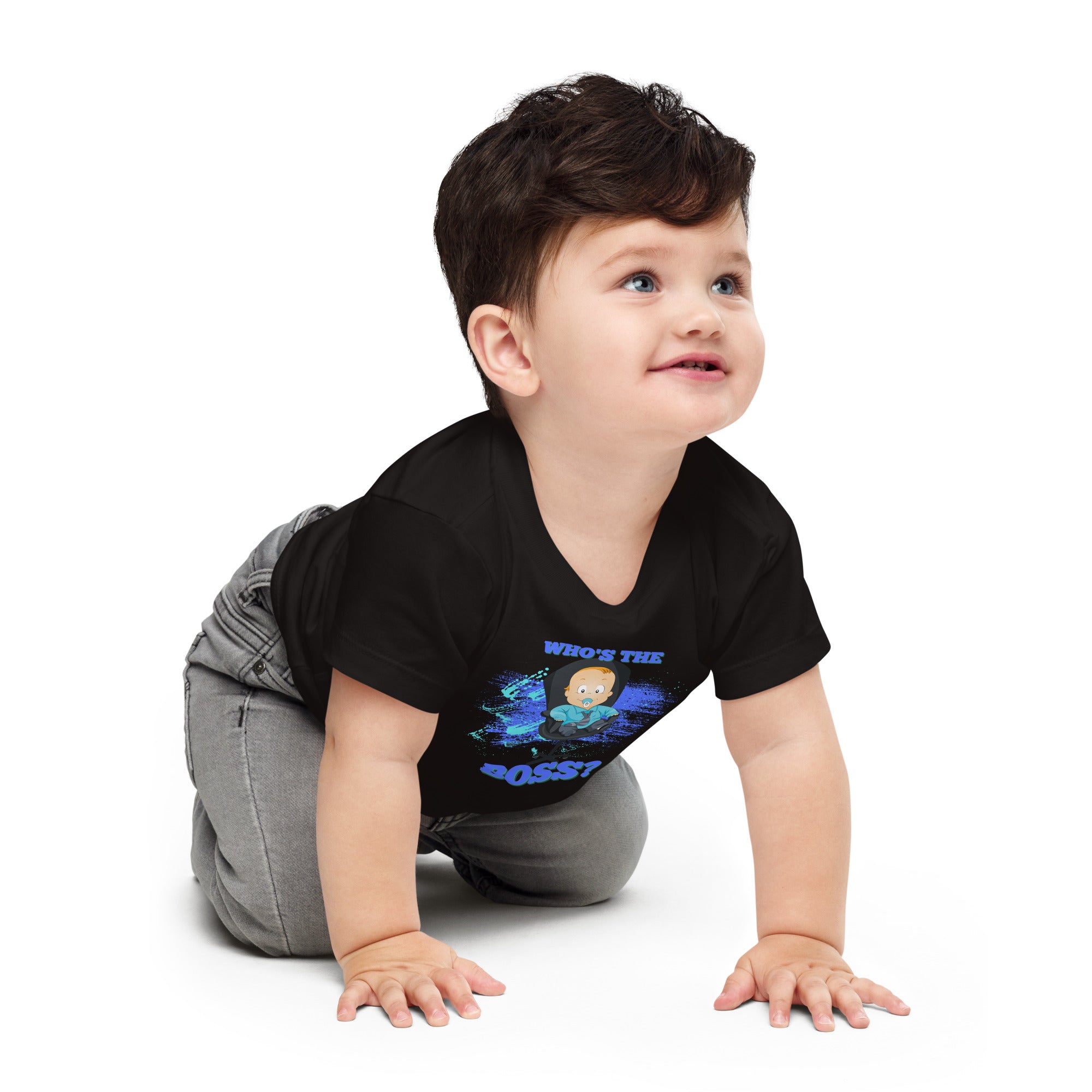 Baby Jersey Short Sleeve Tee - The Boss (Black)