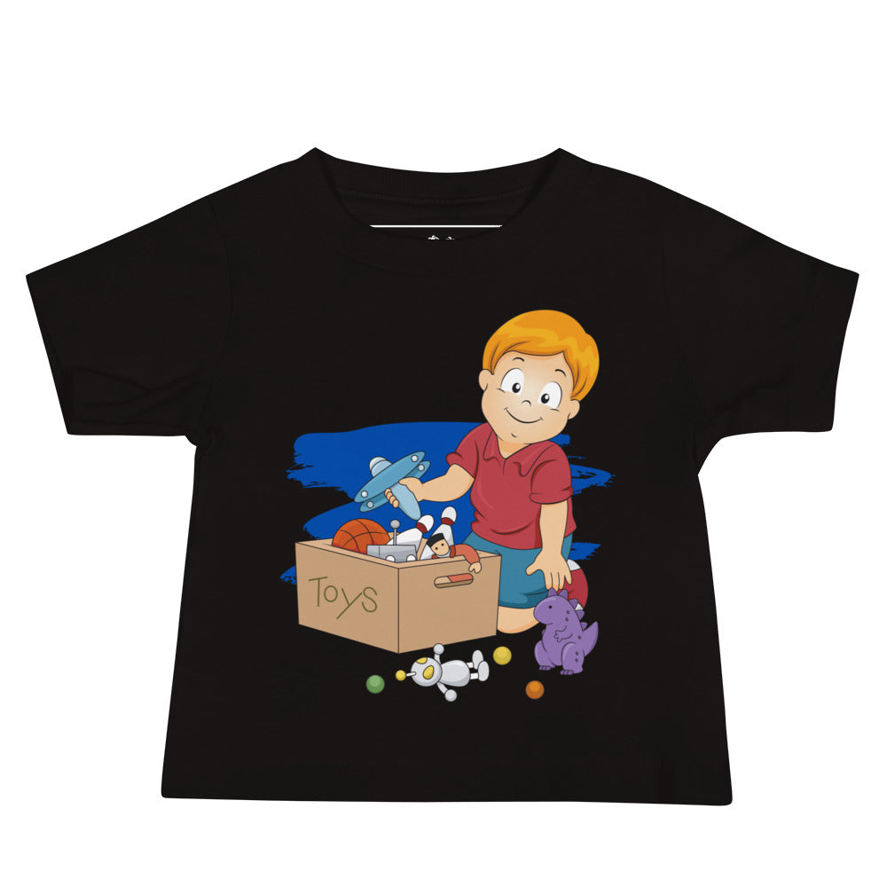Camiseta de manga corta para bebé - Toybox (Negro)