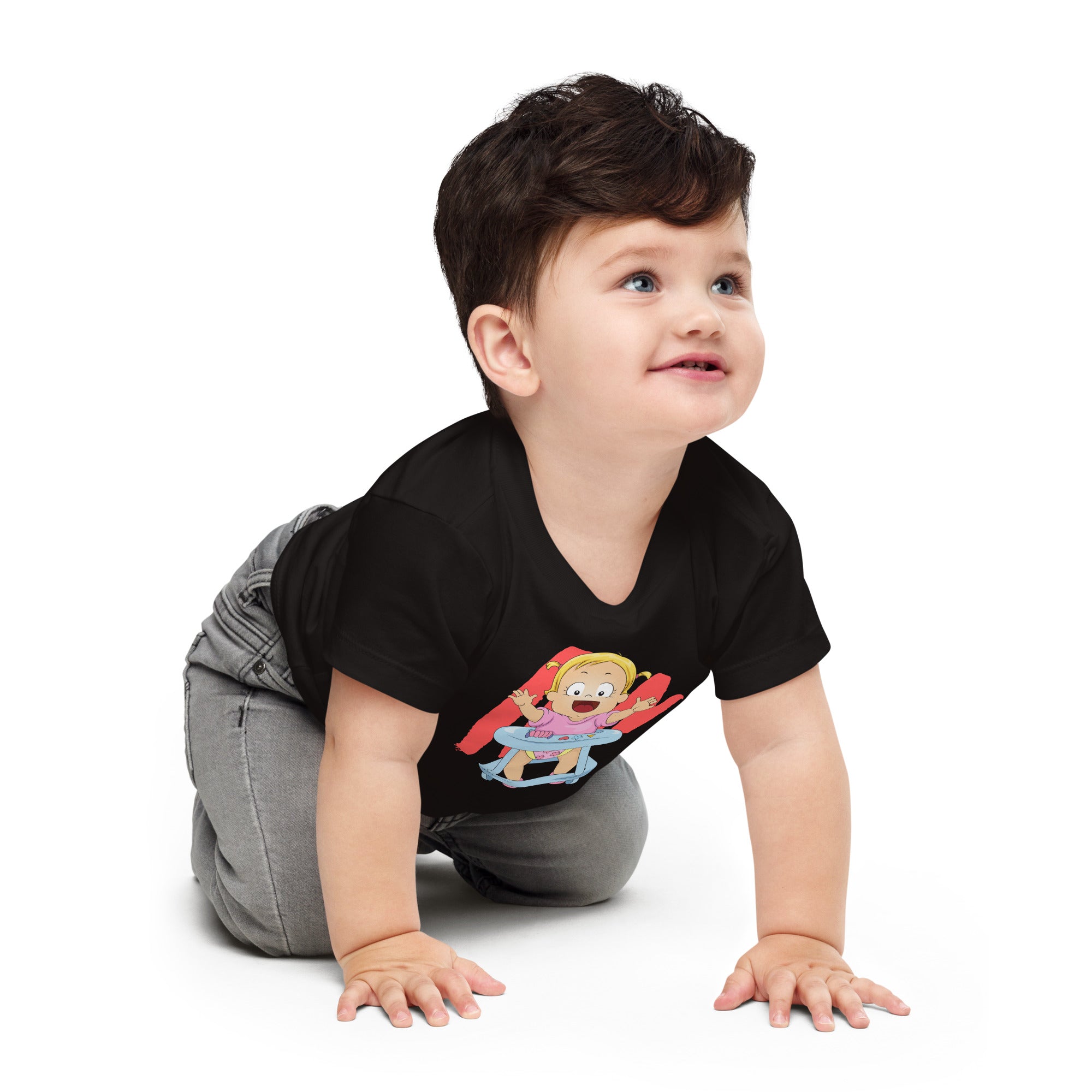 Camiseta de manga corta para bebé - Walker (Negro)
