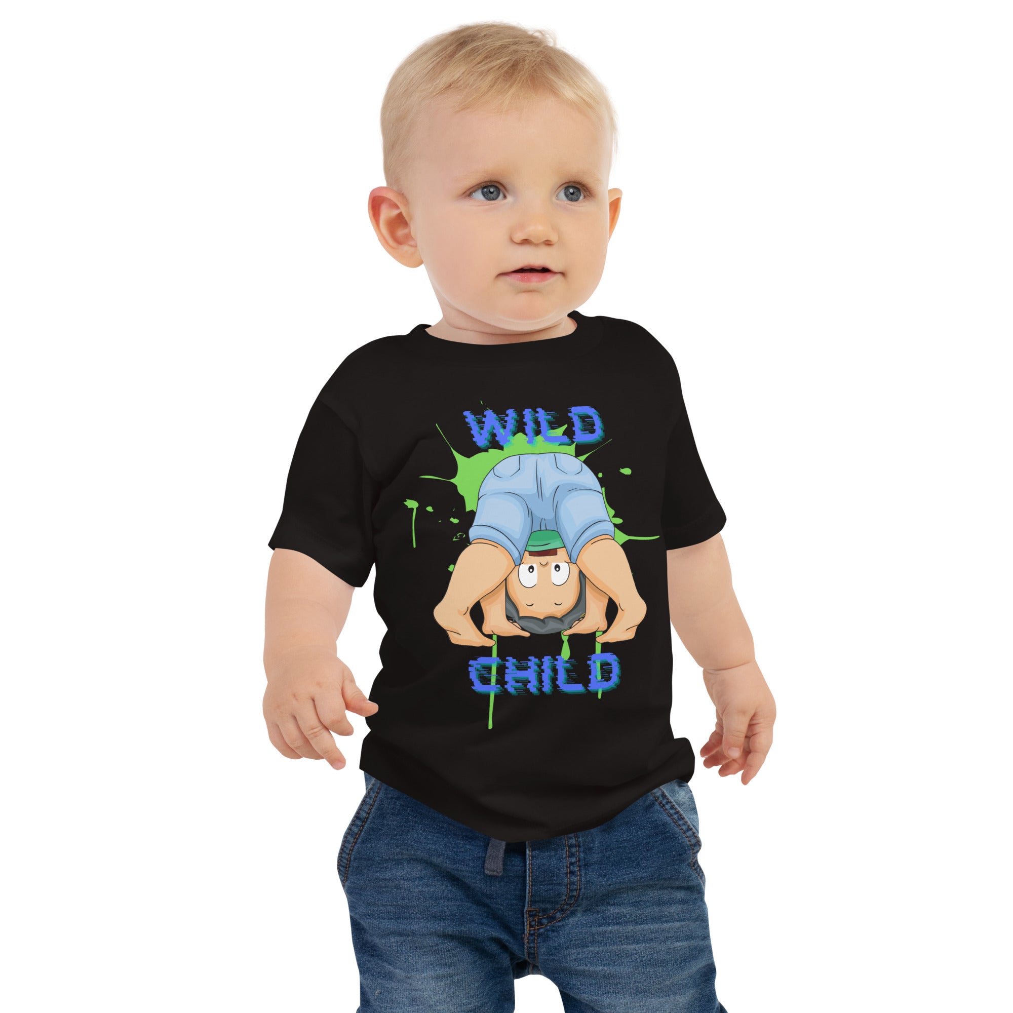 Camiseta de manga corta para bebé - Wild Child (Negro)