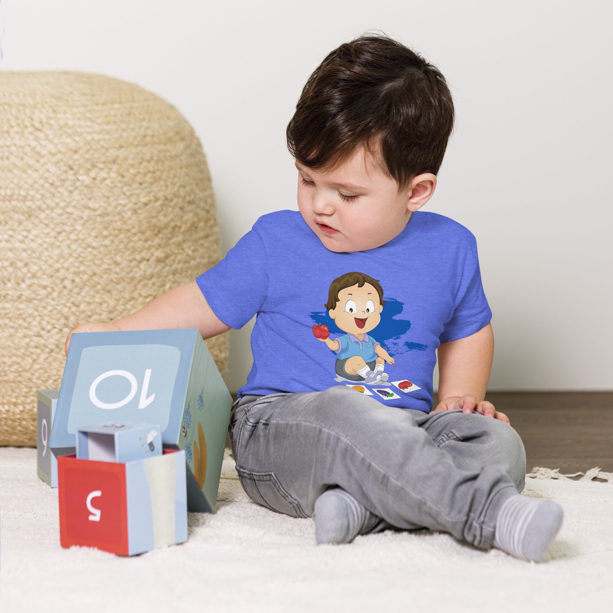 T-shirt à manches courtes en jersey pour bébé - Pomme (couleurs)