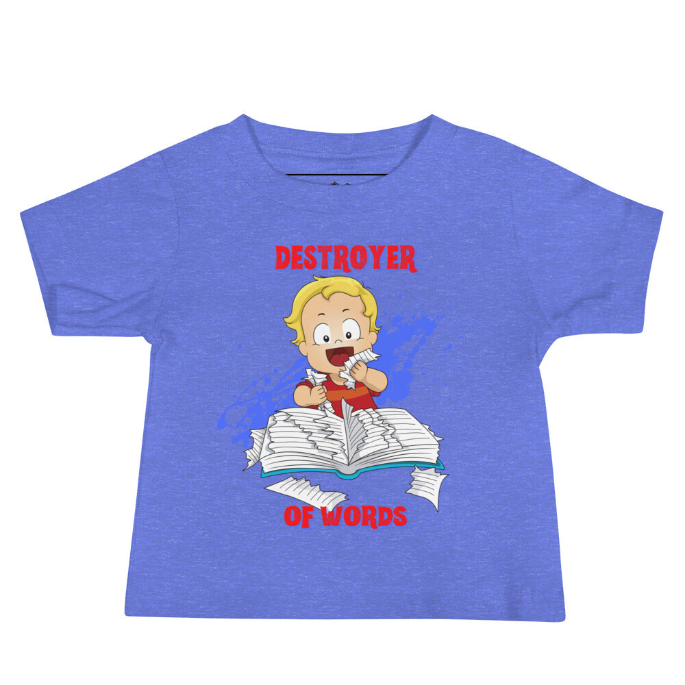 Tee-shirt à manches courtes en jersey pour bébé - Destructeur de mots (Couleurs)