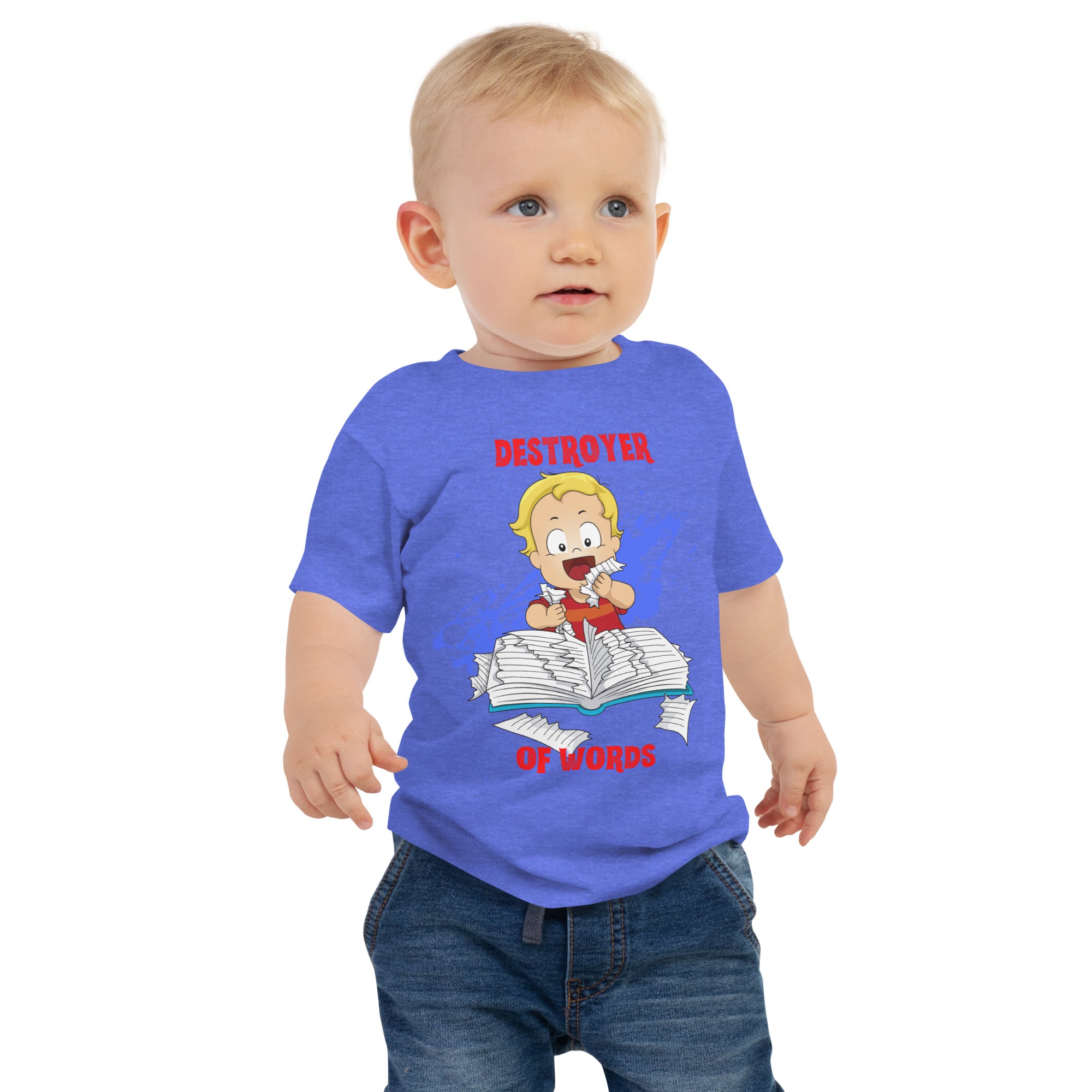 Tee-shirt à manches courtes en jersey pour bébé - Destructeur de mots (Couleurs)