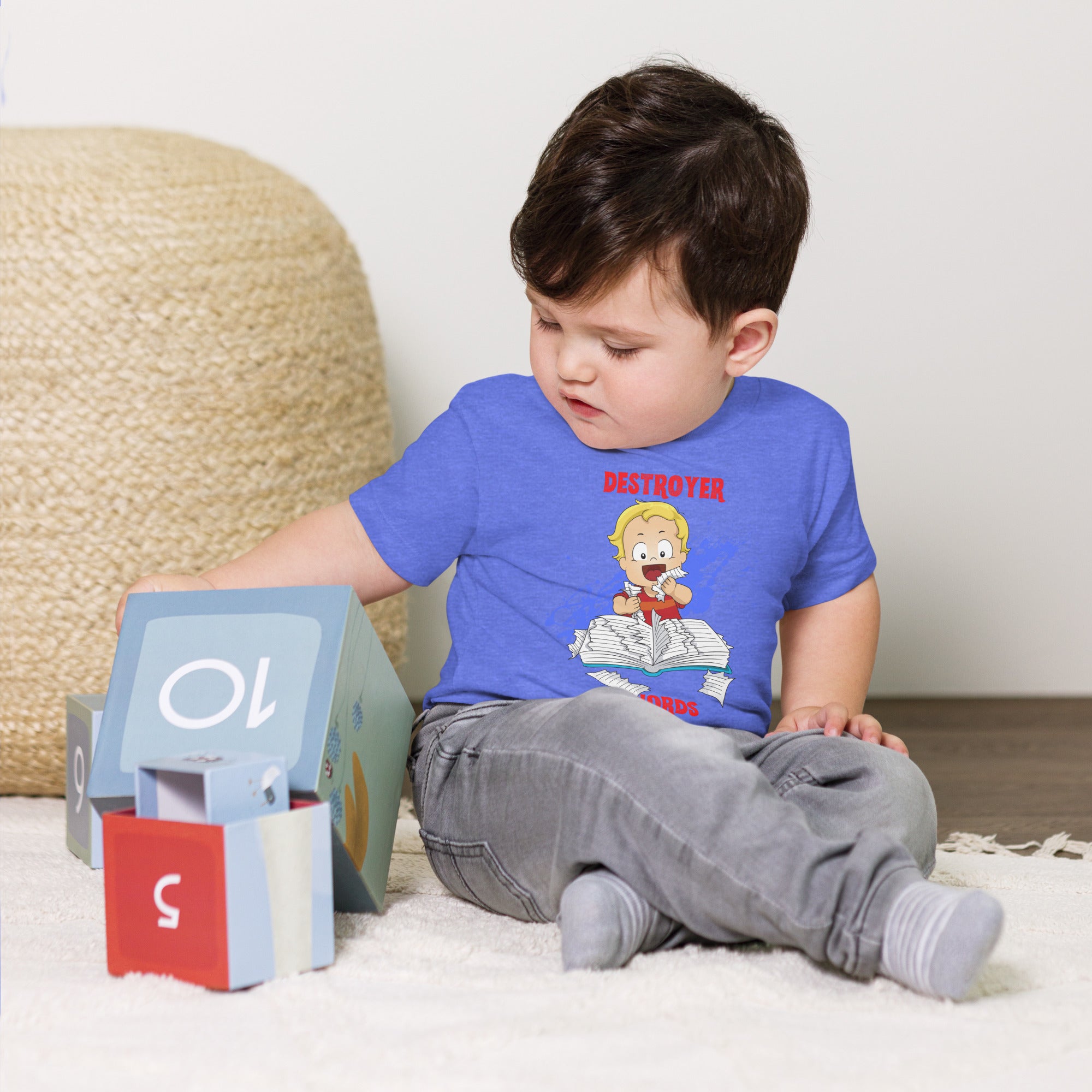 Tee-shirt à manches courtes en jersey pour bébé - Destructeur de mots (Couleurs)