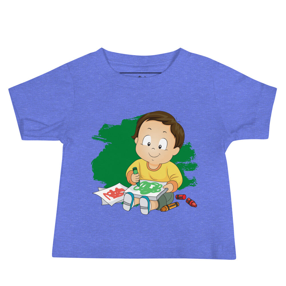 T-shirt à manches courtes en jersey pour bébé - Doodles (couleurs)