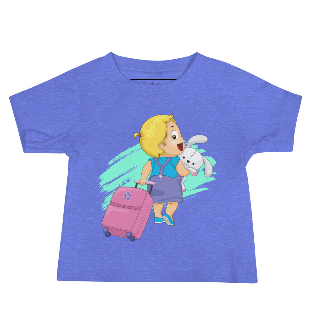 Camiseta de manga corta de jersey para bebé - A casa de la abuela (colores)