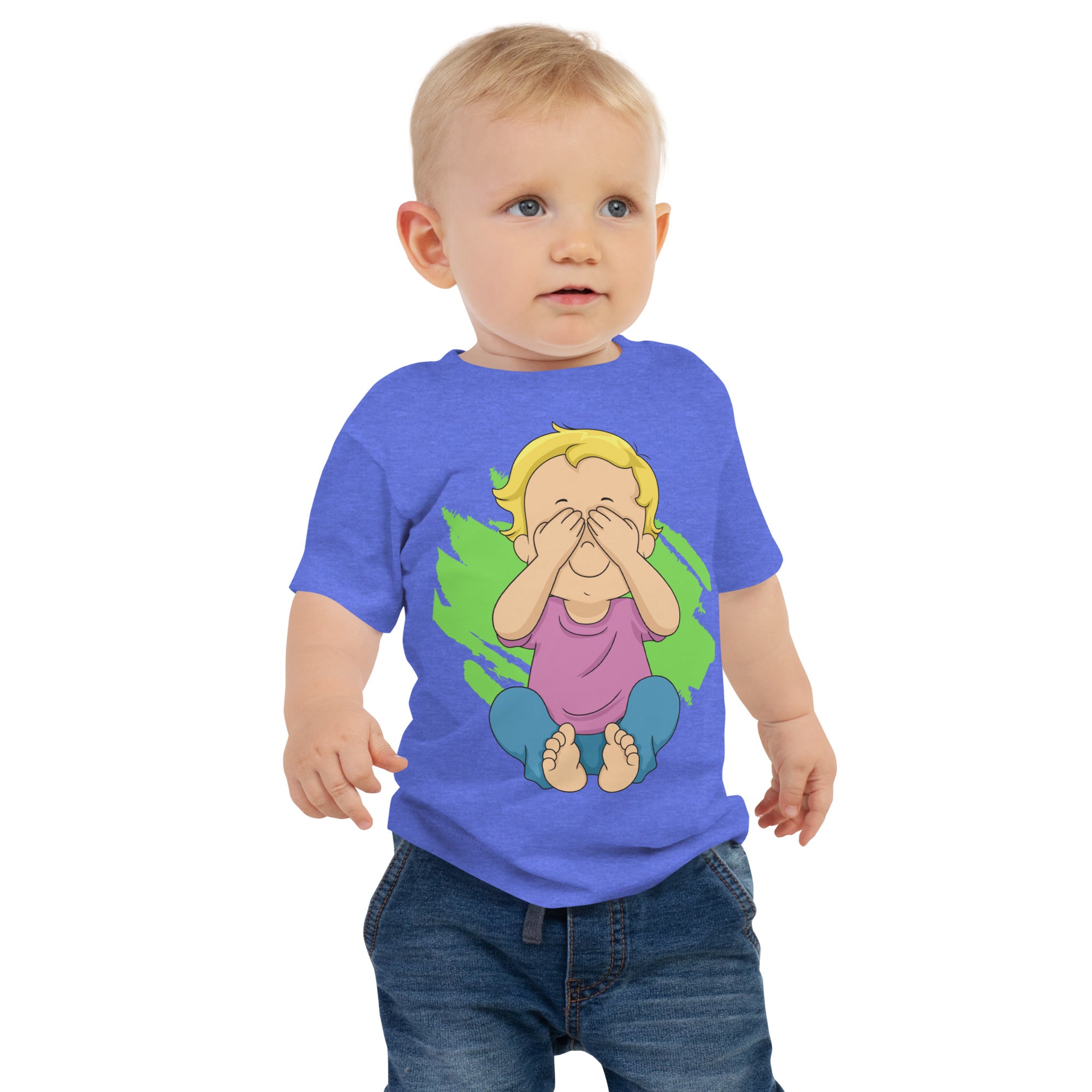 Camiseta de manga corta de jersey para bebé - Peekaboo (Colores)