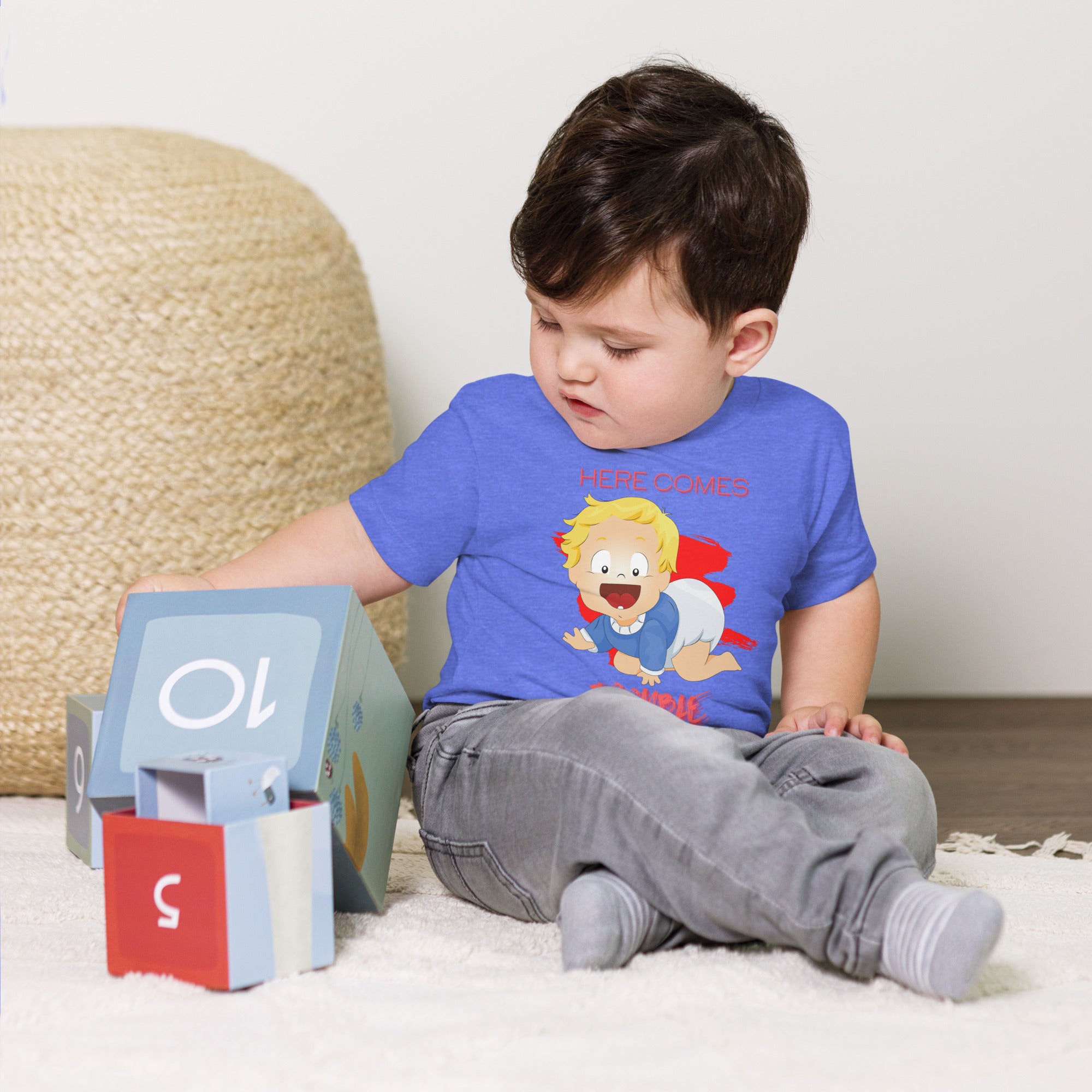 T-shirt à manches courtes en jersey pour bébé - Trouble (Couleurs)