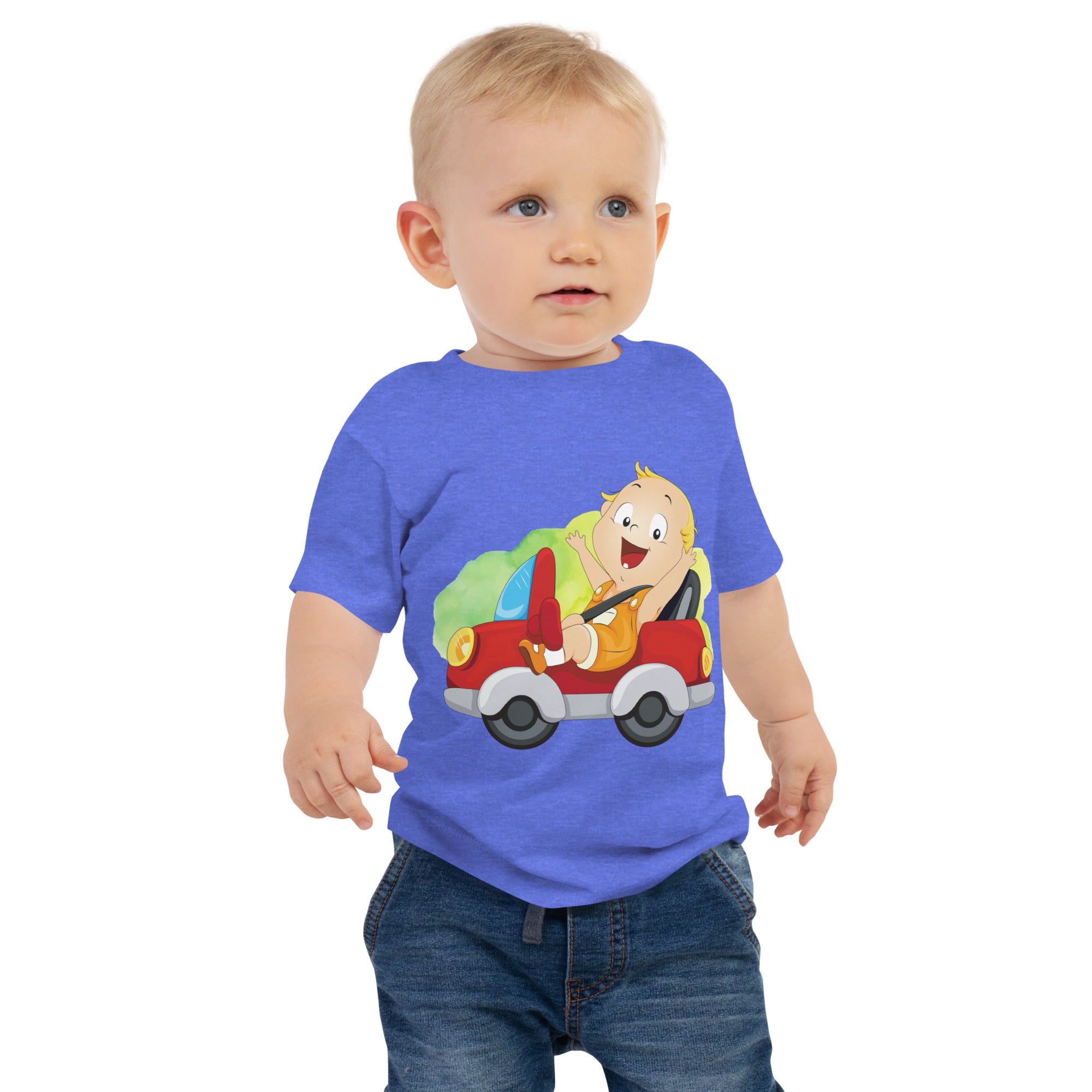 Camiseta de manga corta de jersey para bebé - ¡Vroom! (Colores)