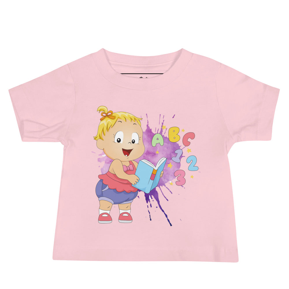 T-shirt à manches courtes en jersey pour bébé - ABC123 (couleurs)