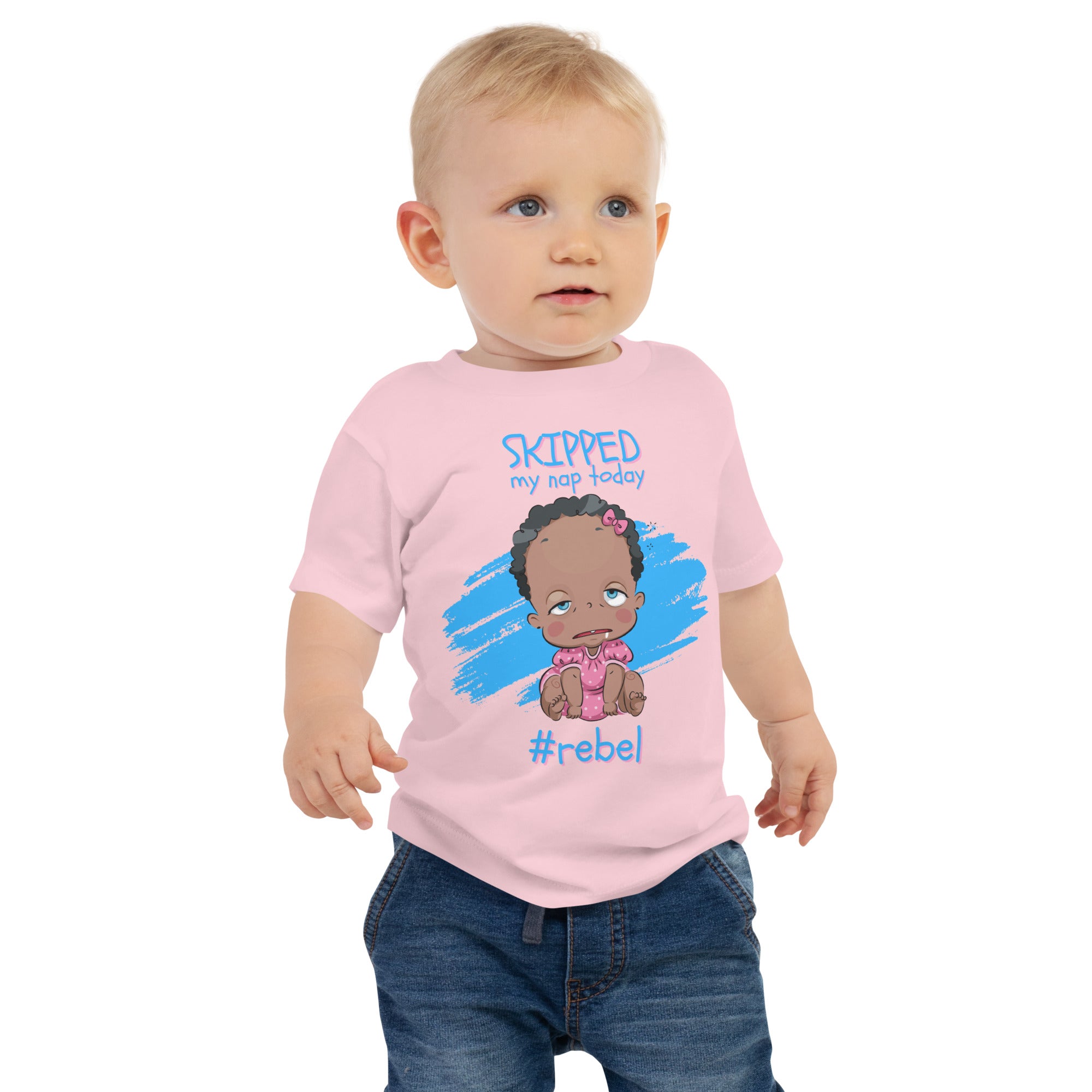 T-shirt à manches courtes en jersey pour bébé - #Rebel (Couleurs)