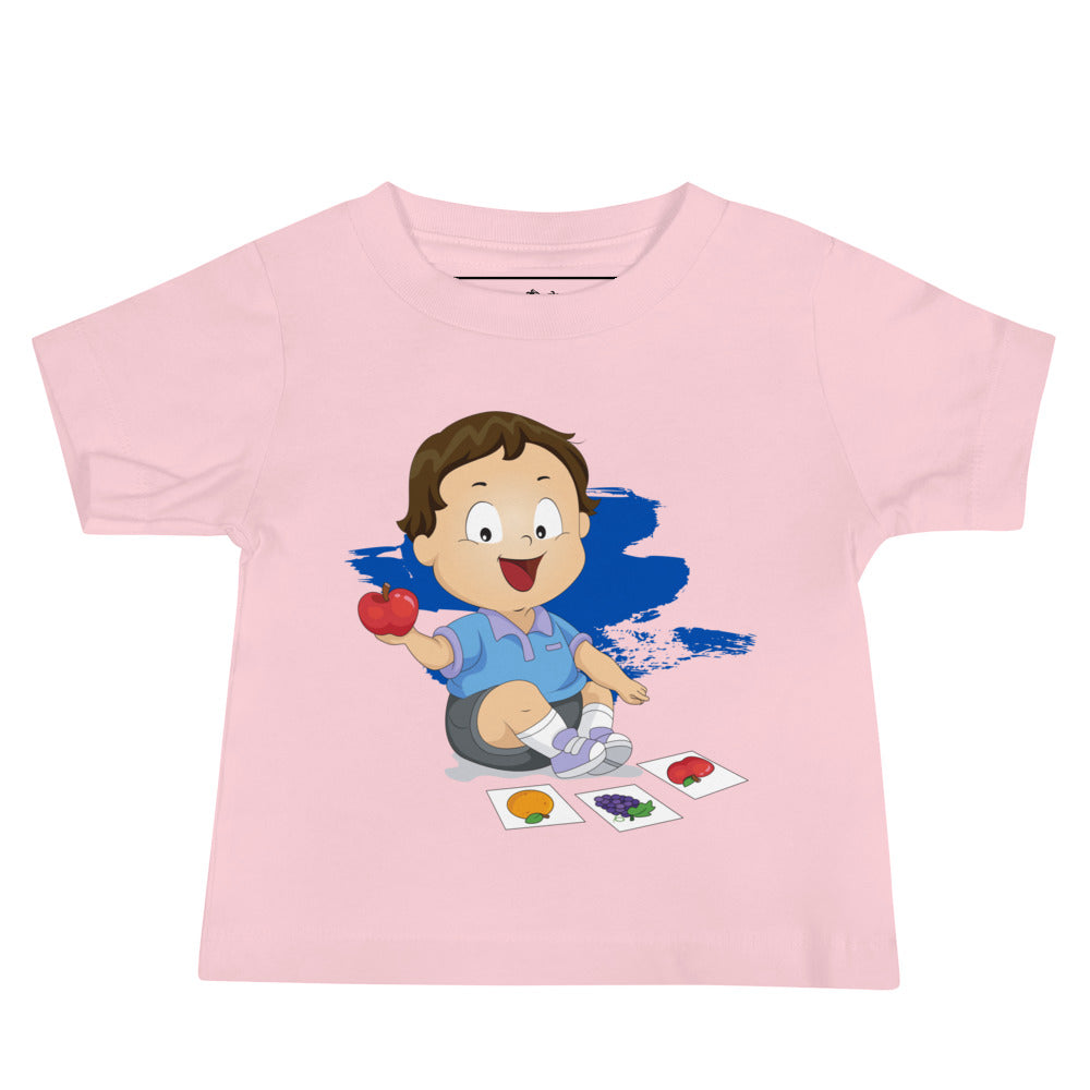 T-shirt à manches courtes en jersey pour bébé - Pomme (couleurs)