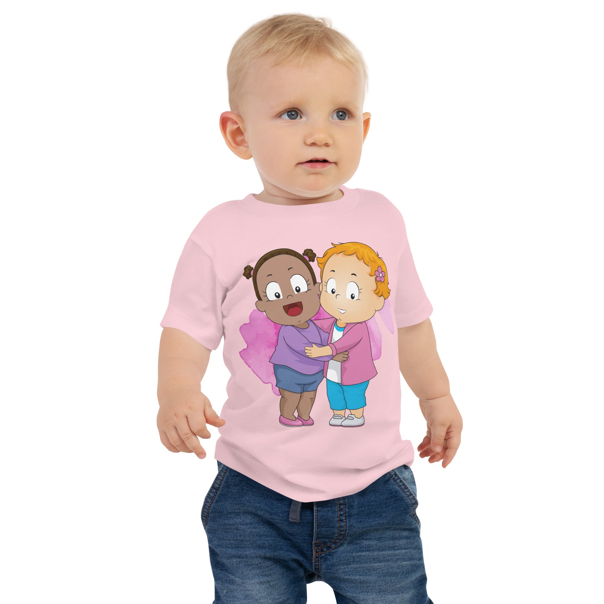 Tee-shirt à manches courtes en jersey pour bébé - Besties (Couleurs)