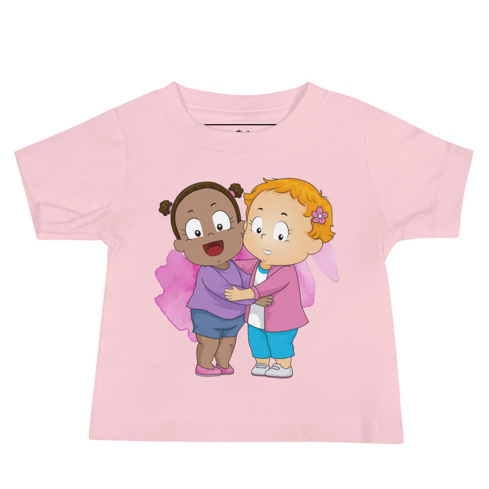 Camiseta de manga corta de punto para bebé - Besties (Colores)