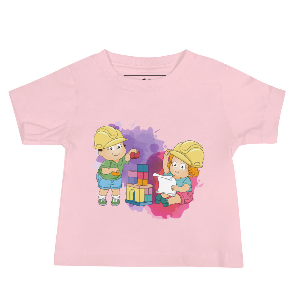 T-shirt à manches courtes en jersey pour bébé - Blocs (couleurs)