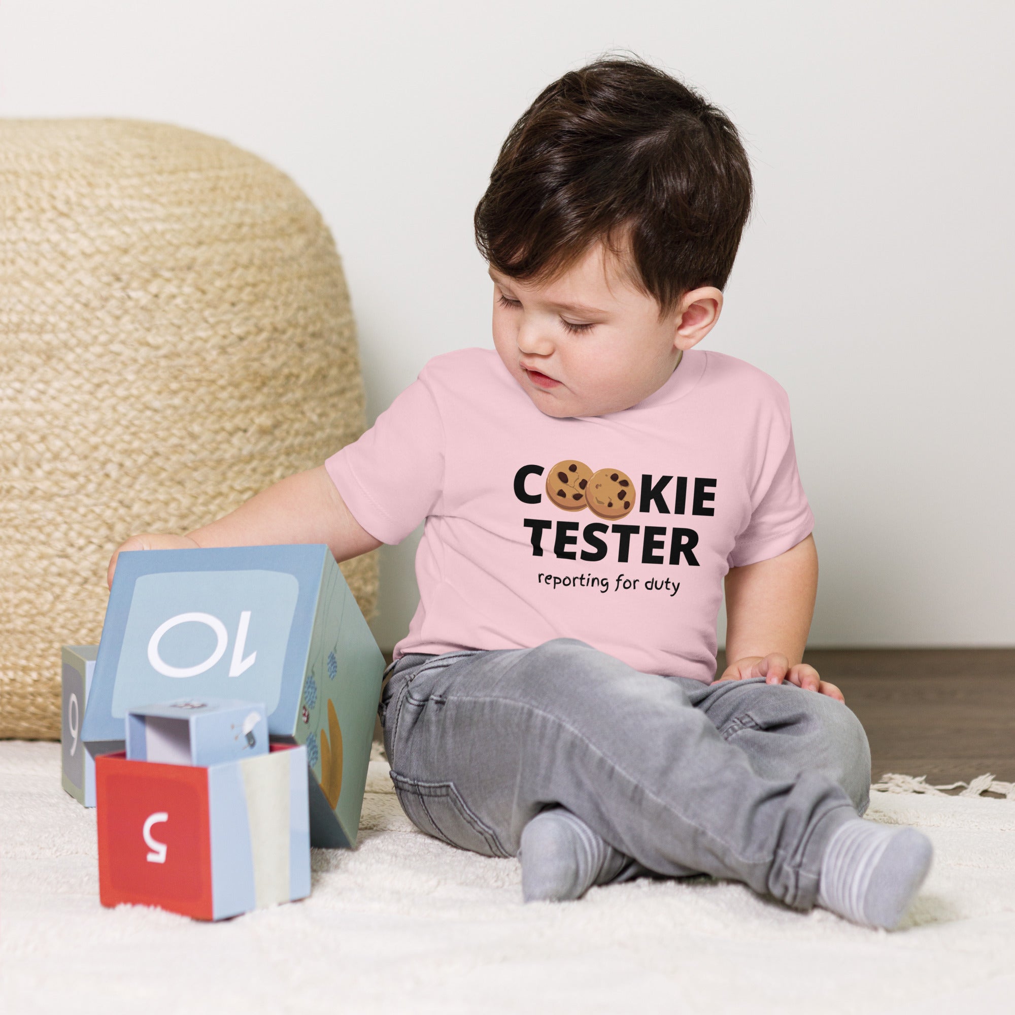 Tee-shirt à manches courtes en jersey pour bébé - Cookie Tester (Couleurs)