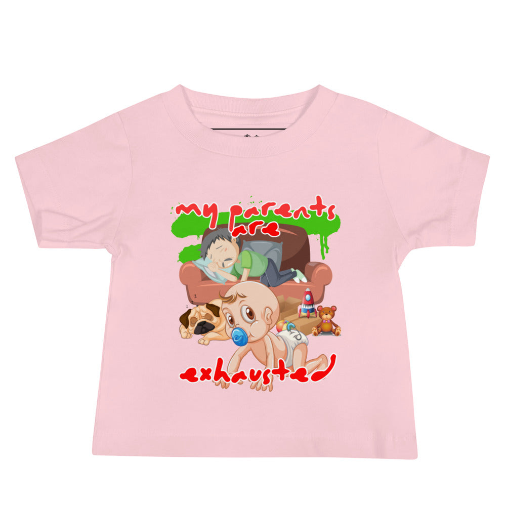 Baby Jersey Short Sleeve Tee - Exhausted (Colors)