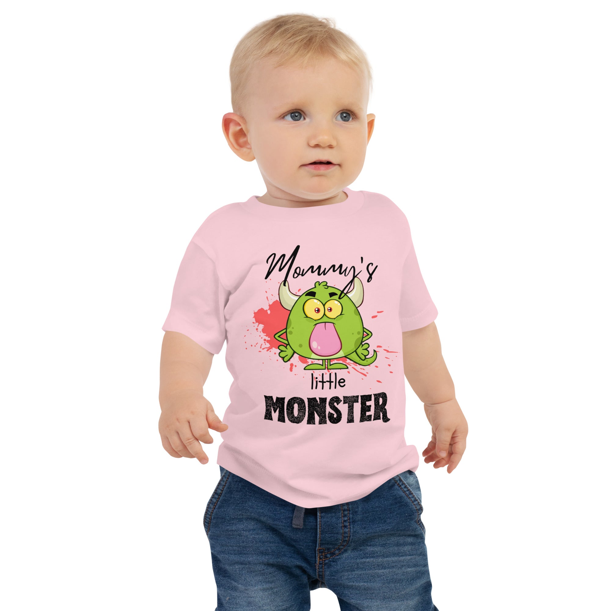 Camiseta de punto de bebé de manga corta - Little Monster (Colores)