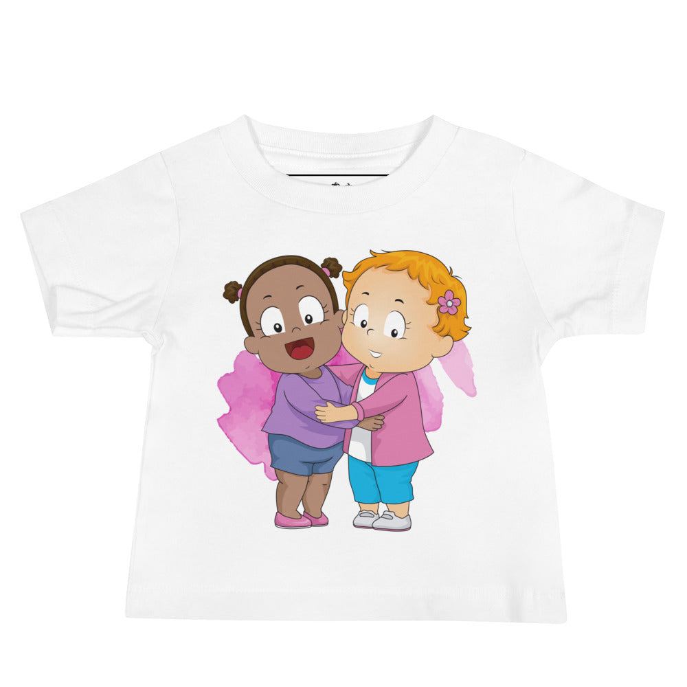 Camiseta de manga corta para bebé - Besties (Blanco)