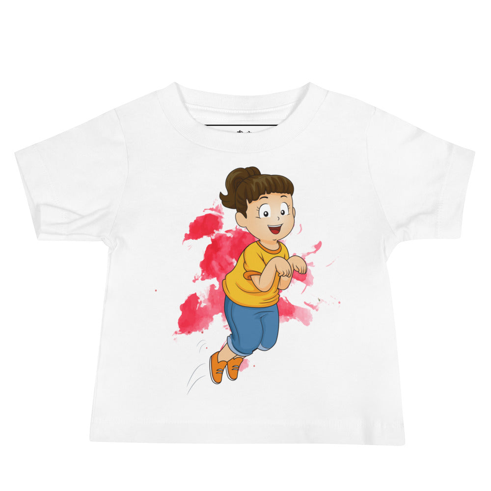 T-shirt à manches courtes en jersey pour bébé - Hop (Blanc)