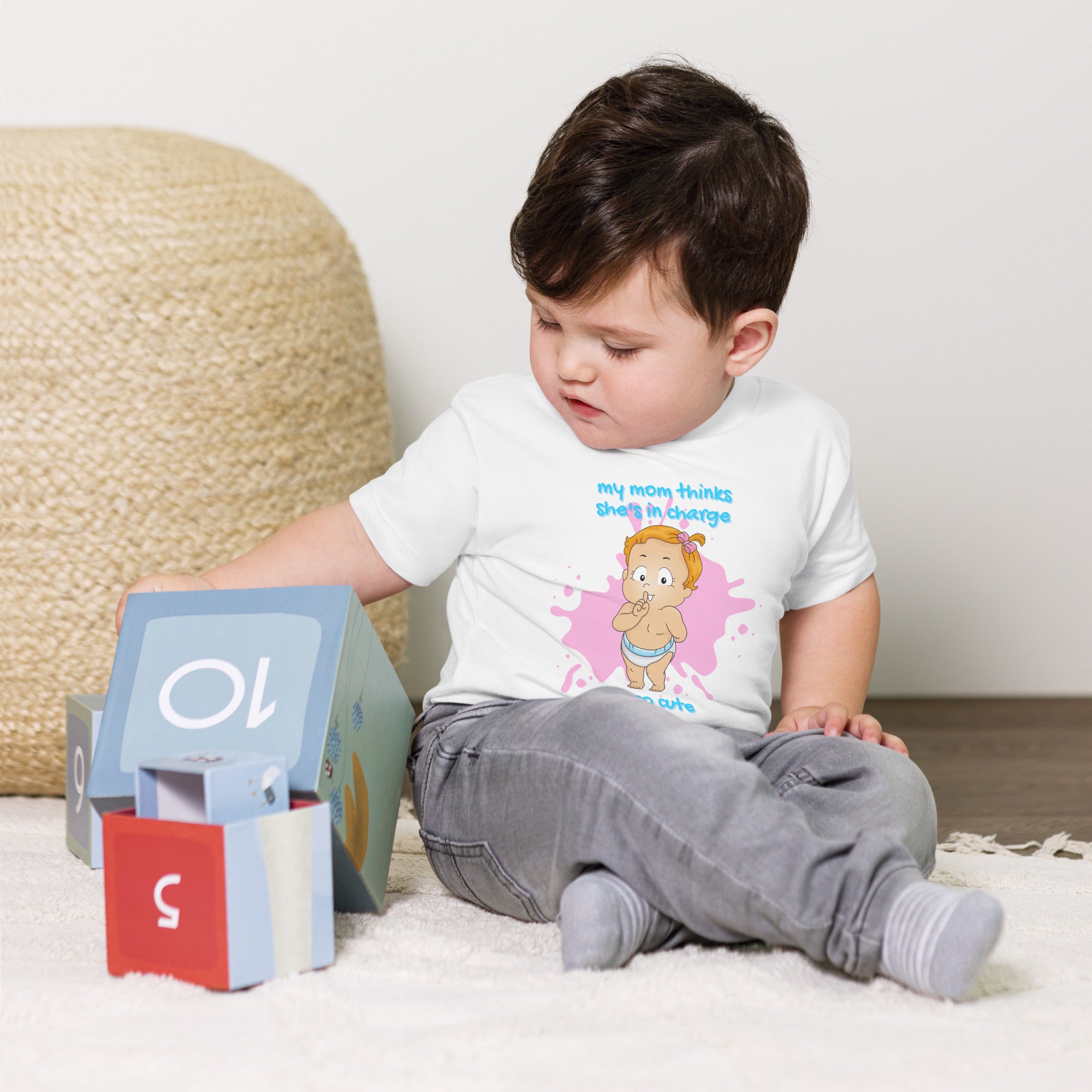 Baby Jersey Short Sleeve Tee - In Charge (White)