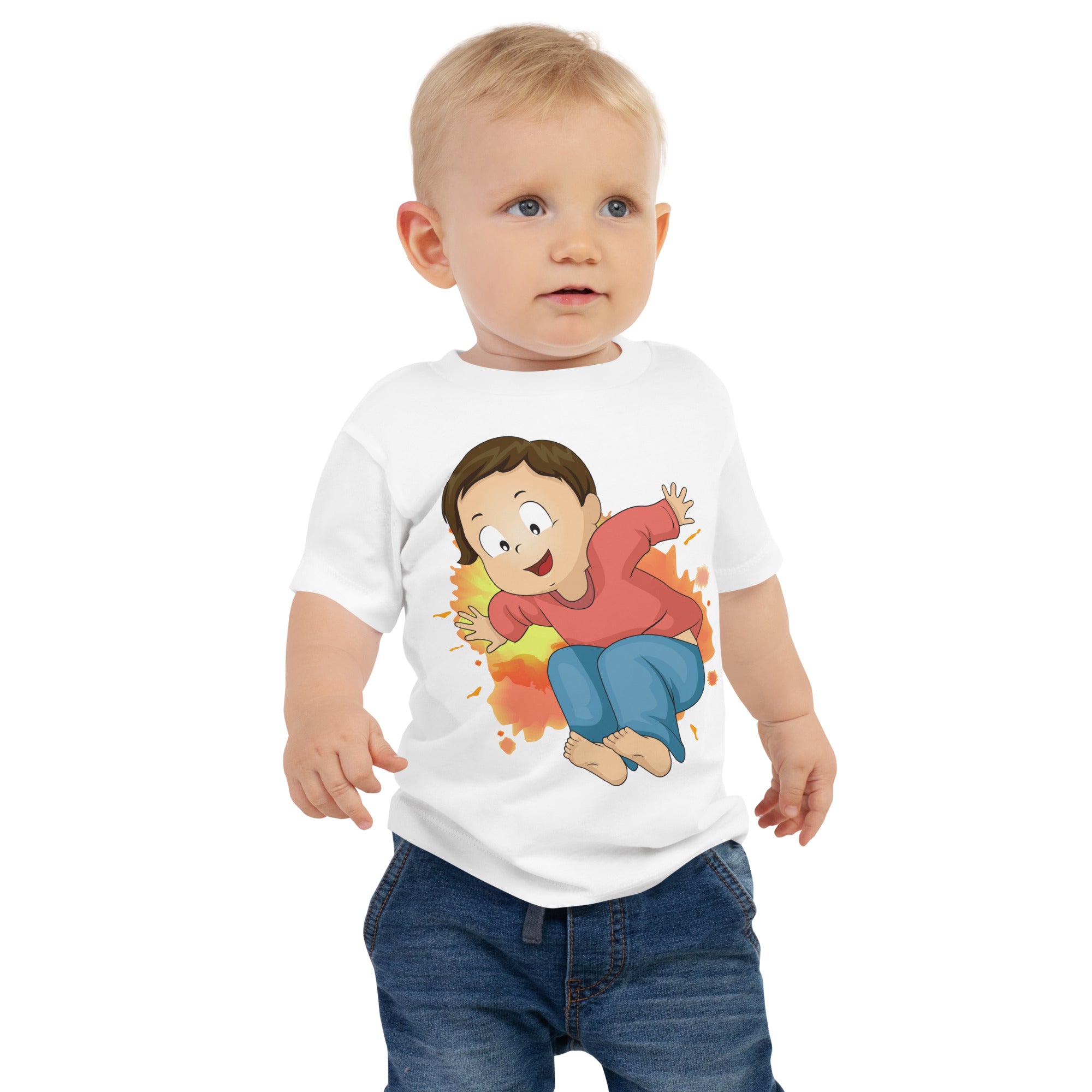 Baby Jersey Short Sleeve Tee - Jump (White)