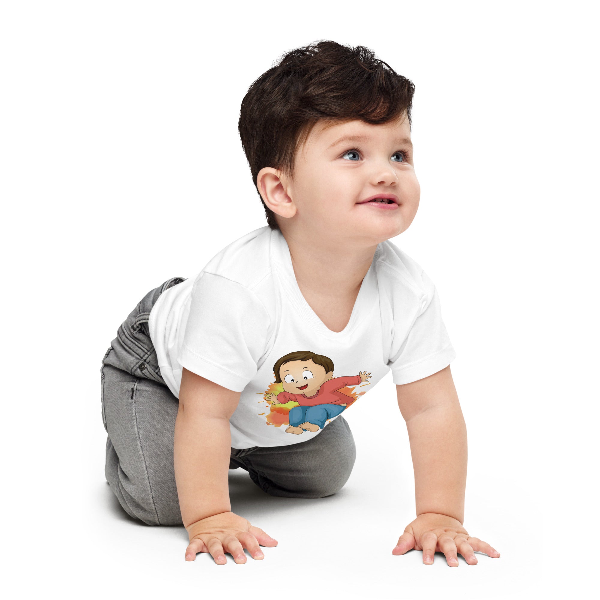 Baby Jersey Short Sleeve Tee - Jump (White)