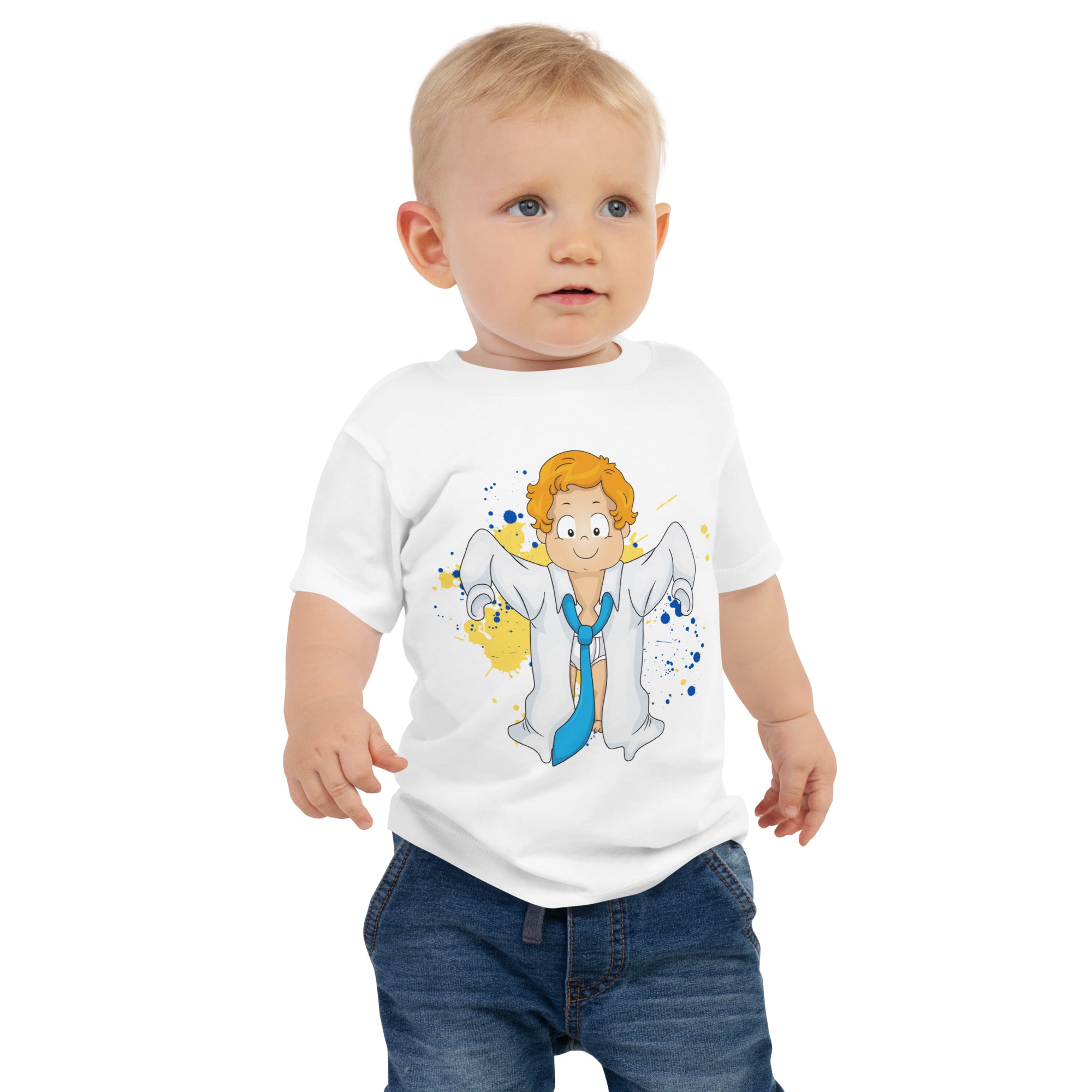 Camiseta de manga corta para bebé - Just Like Dad (Blanco)