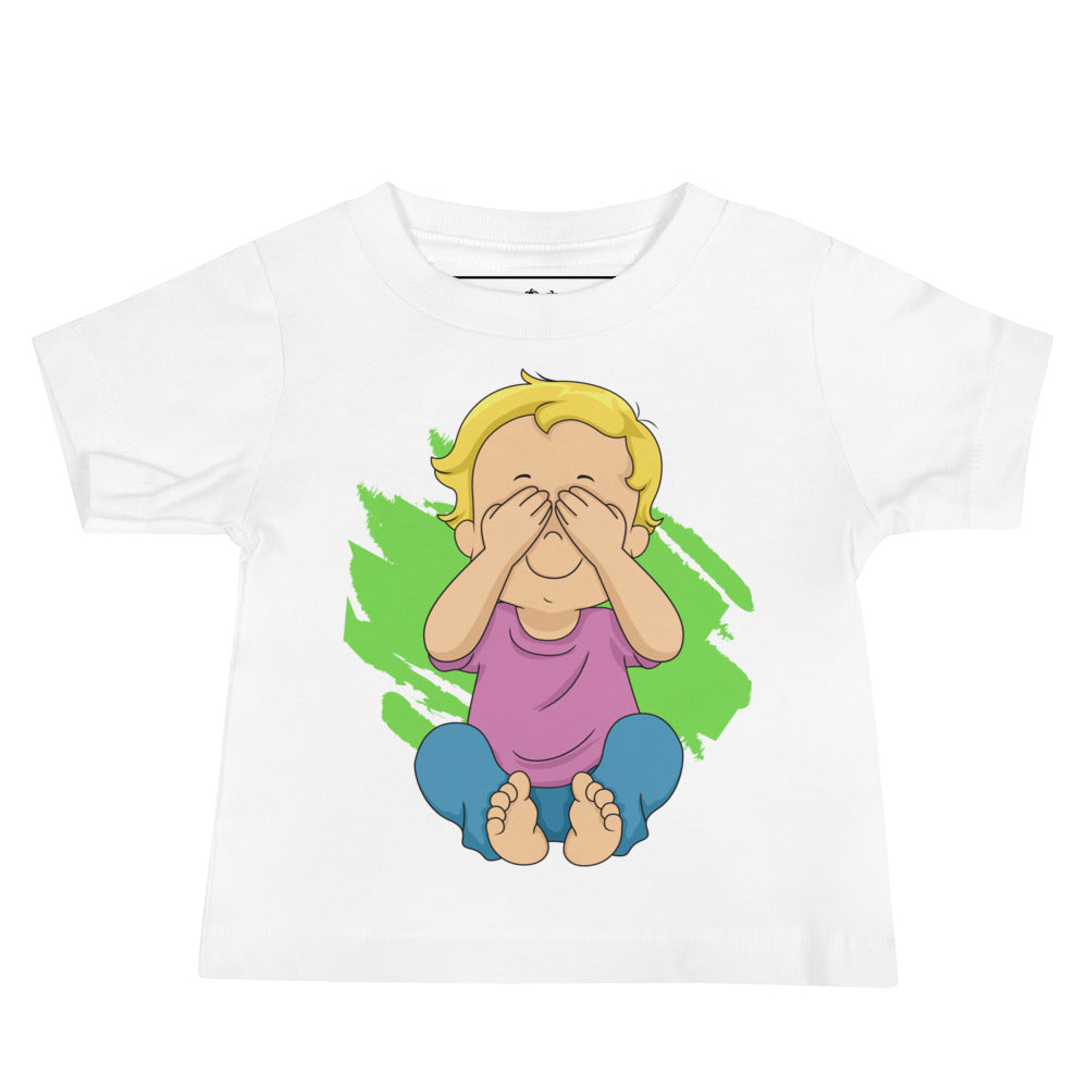 Baby Jersey Short Sleeve Tee - Peekaboo (White)