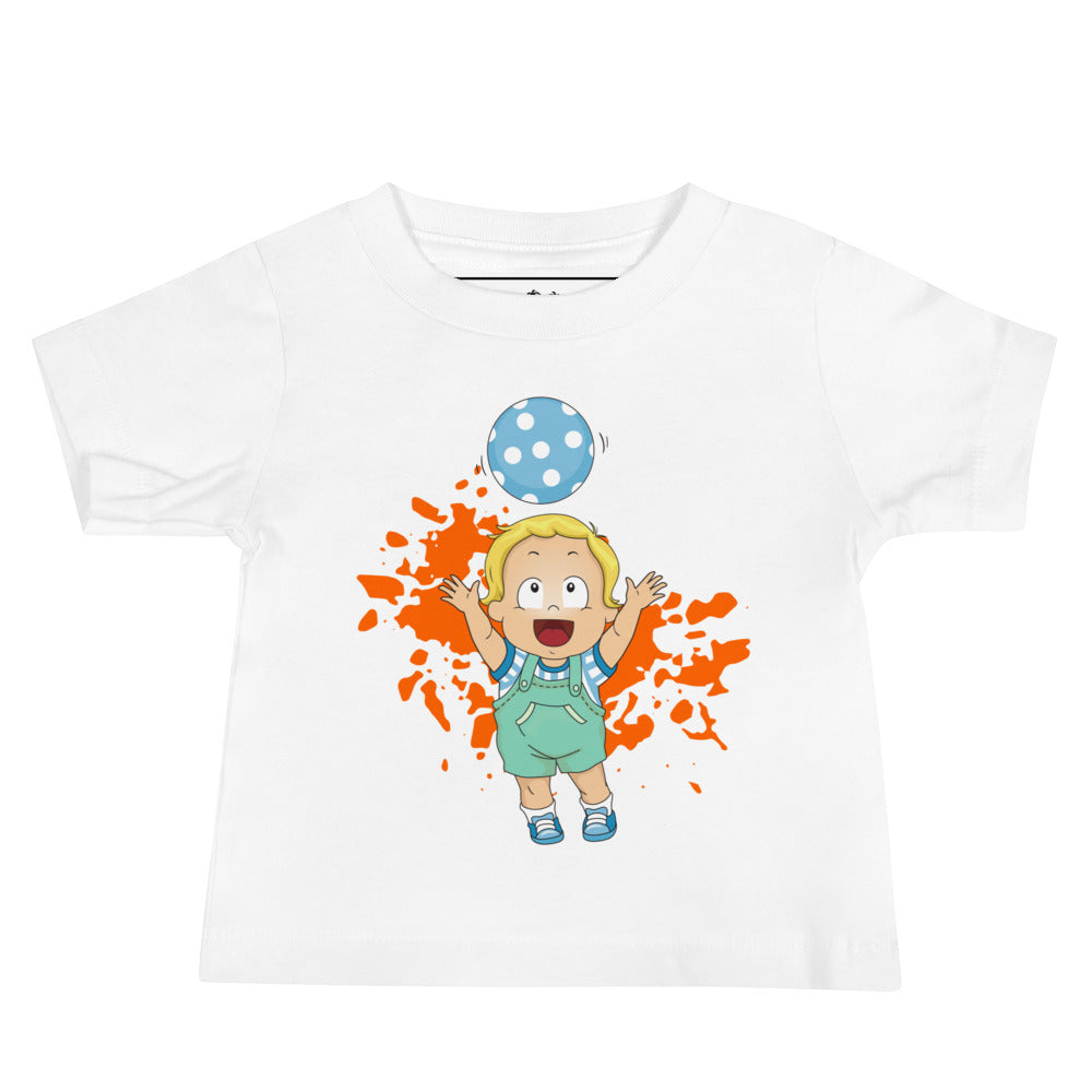 Camiseta de manga corta para bebé - Play Ball (Blanco)