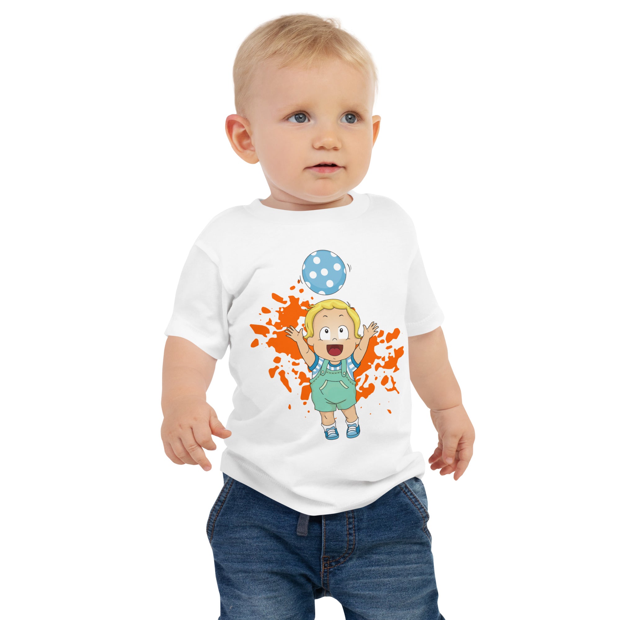 Baby Jersey Short Sleeve Tee - Play Ball (White)