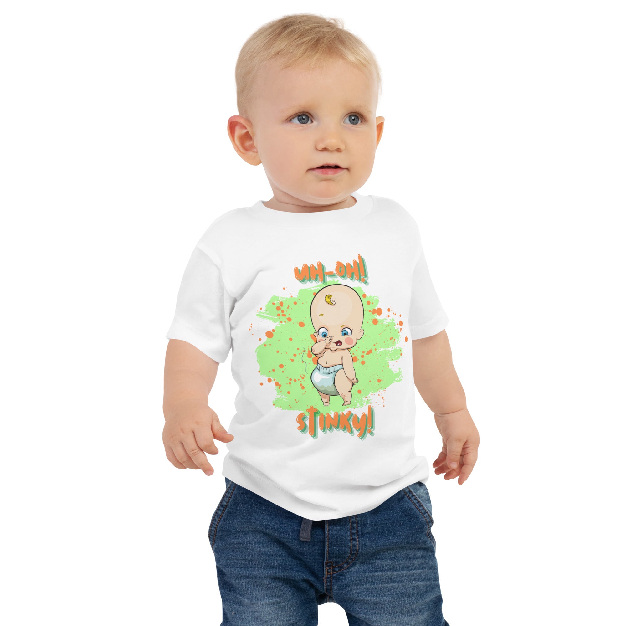 Baby Jersey Short Sleeve Tee - Stinky (White)