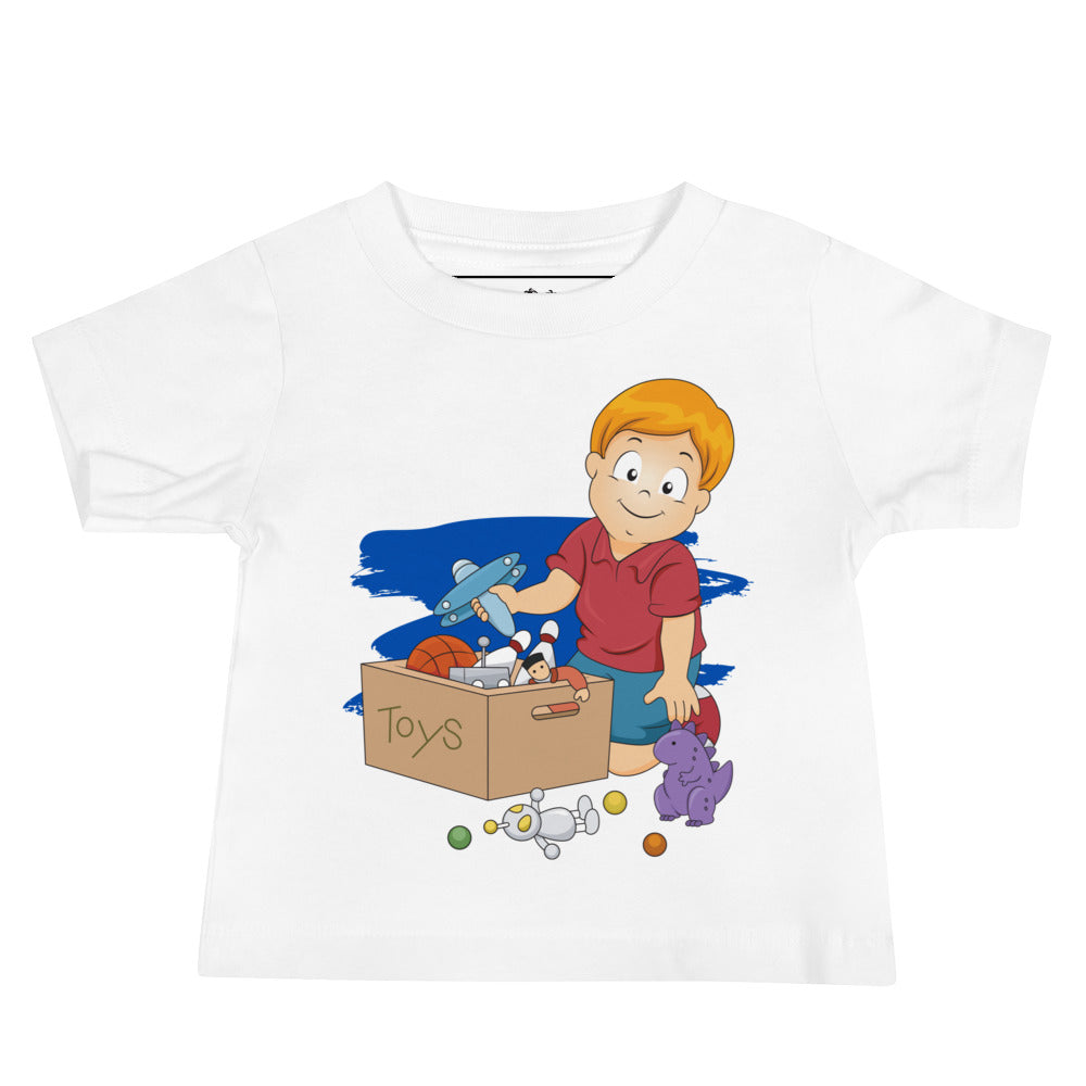 Camiseta de manga corta para bebé - Toybox (Blanco)